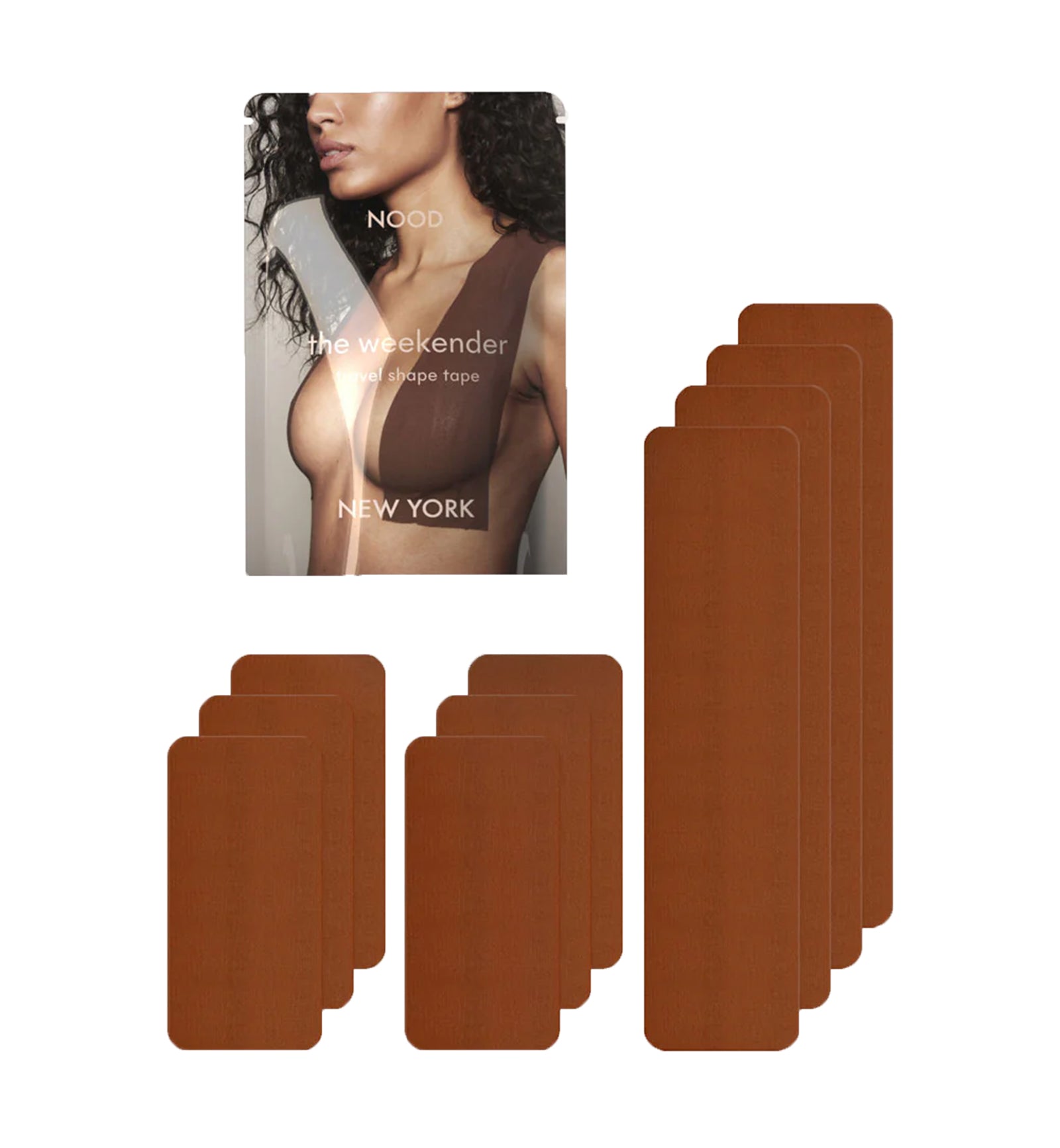 NOOD The Weekender Pre-Cut Travel Adhesive Breast Tape,Bronze - Bronze,3 Inch