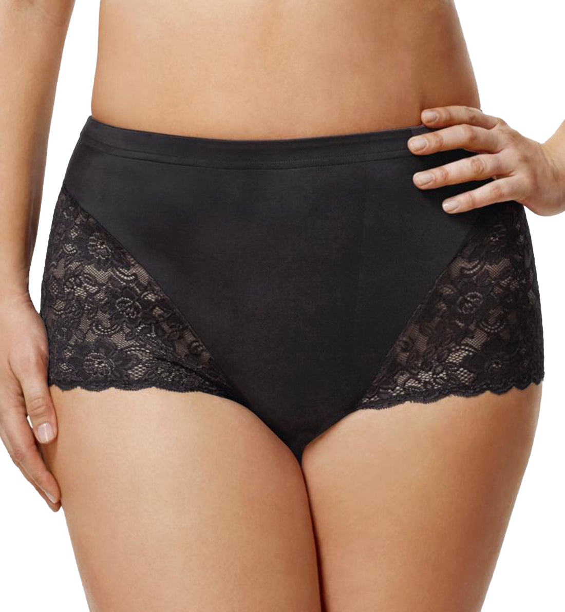 Elila Stretch Lace Cheeky Full Panty (3311),Medium,Black - Black,Medium