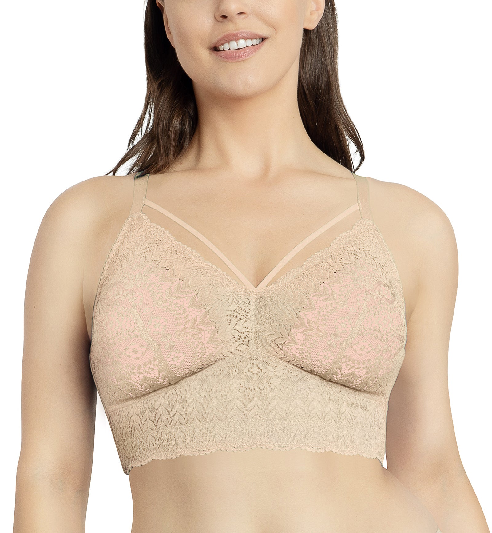 Parfait Mia Lace Wireless Longline Bralette (P5951),30D,Bare - Bare,30D