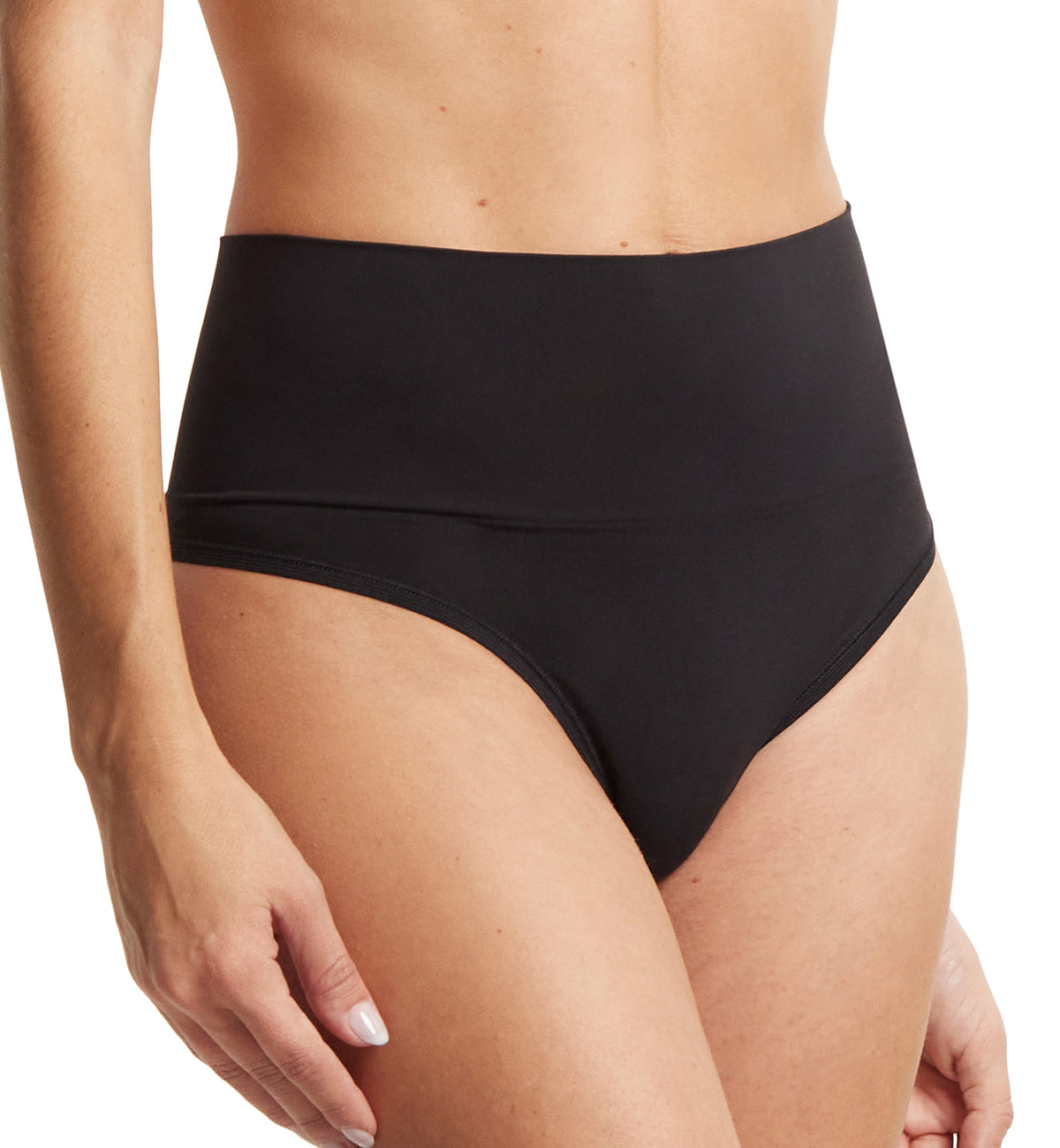 Hanky Panky Body Mid Rise Thong (4H1921),XS,Black - Black,XS