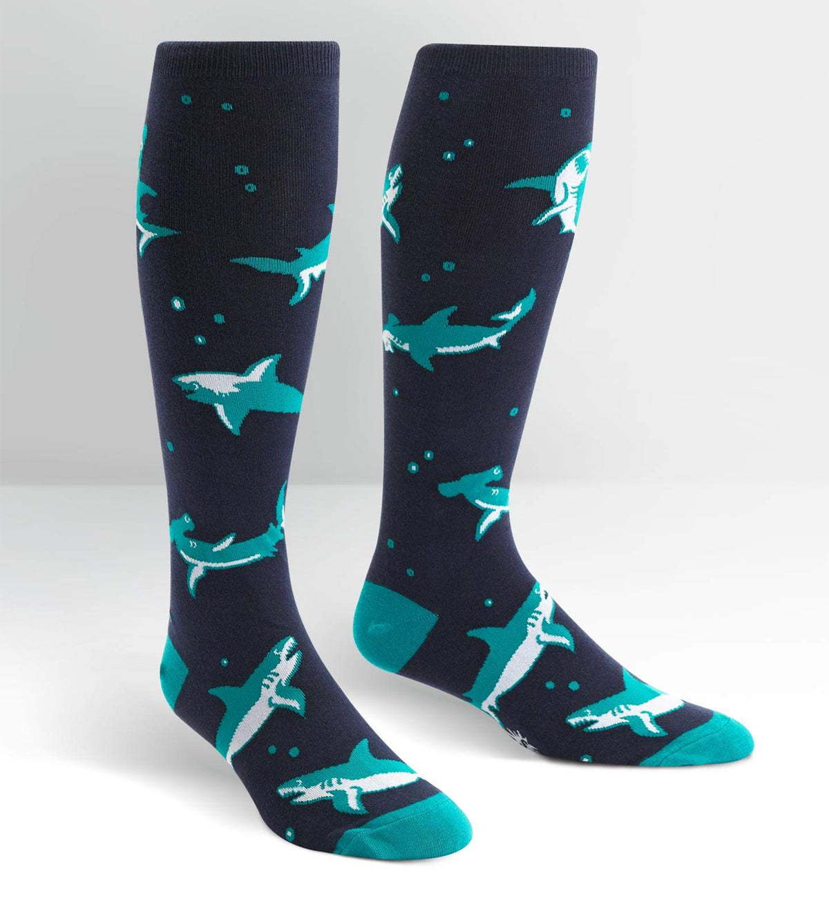 SOCK it to me Unisex Stretch-It Knee High Socks (s0050),Shark Attack - Shark Attack,One Size