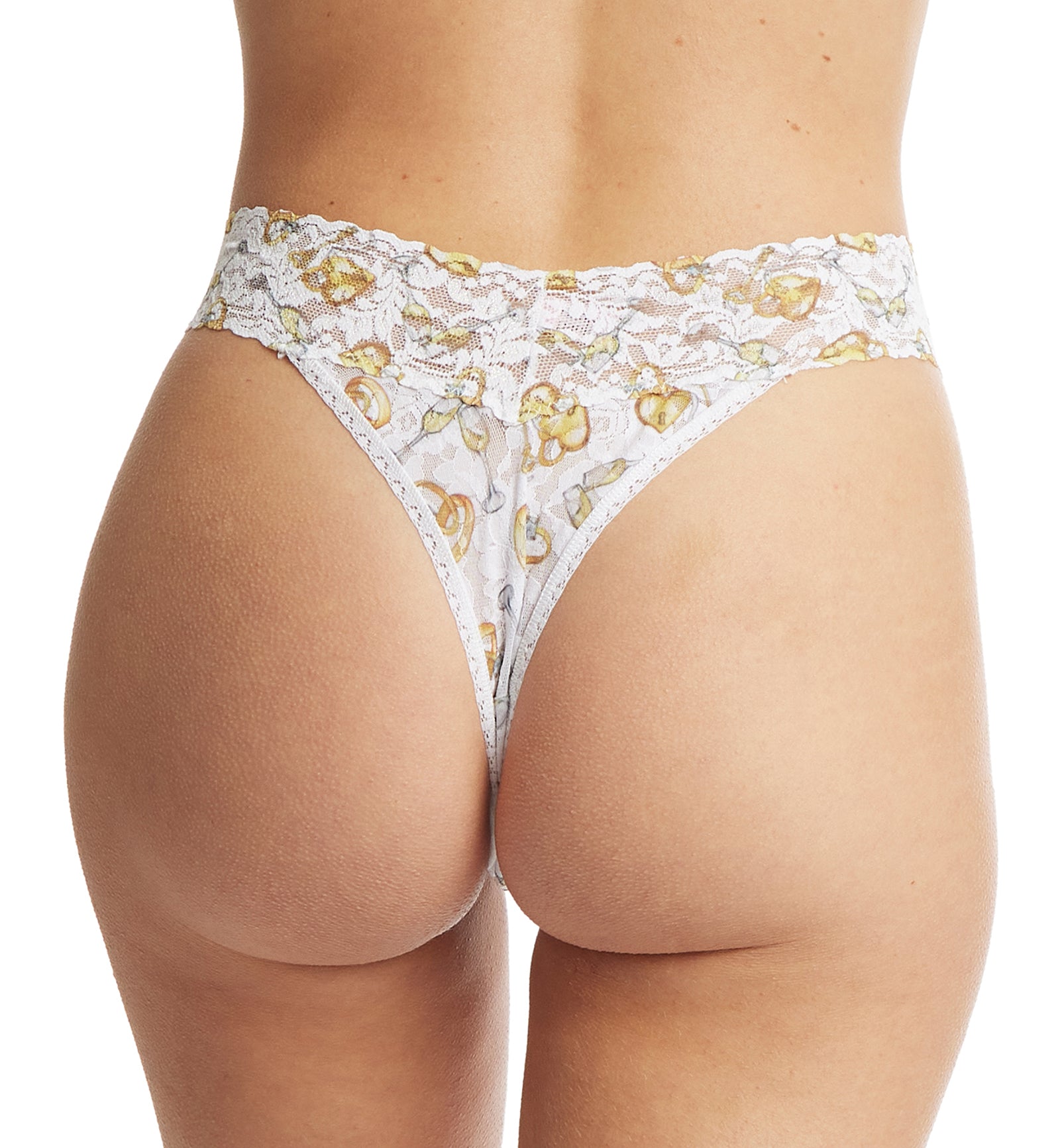 Hanky Panky Signature Lace Printed Original Rise Thong (PR4811P),Forever Gold - Forever Gold,One Size