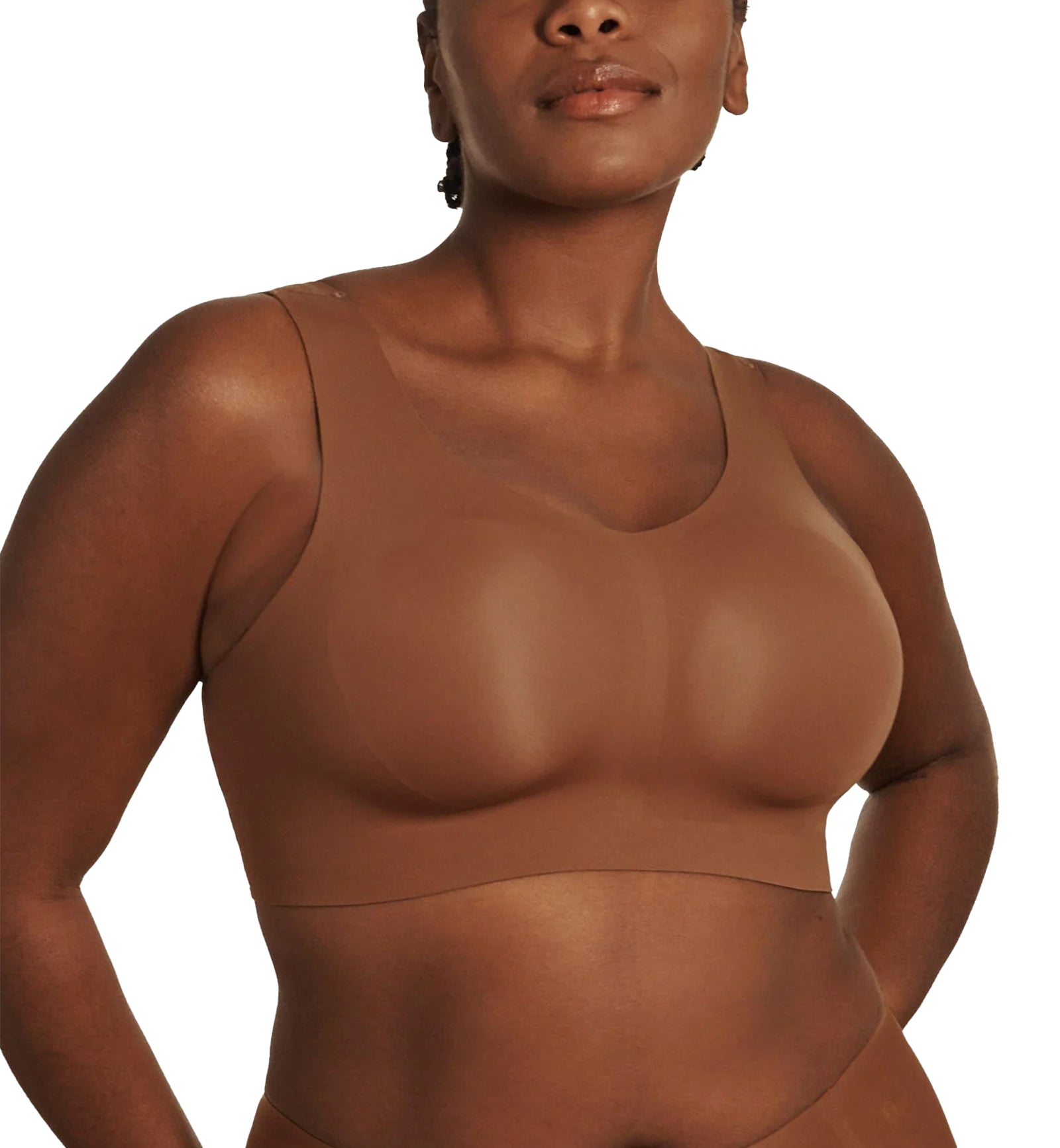Evelyn & Bobbie DEFY V-Neck Bralette w/ Removable Pads (1728﻿),Small,Clay - Clay,Small