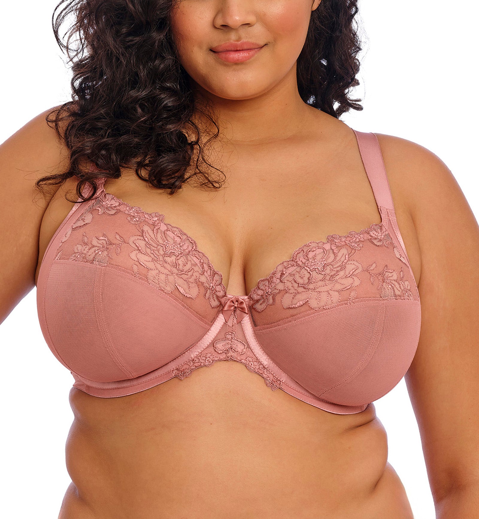 Elomi Teagan Banded Plunge Underwire Bra (302602),32GG,Ash Rose - Ash Rose,32GG
