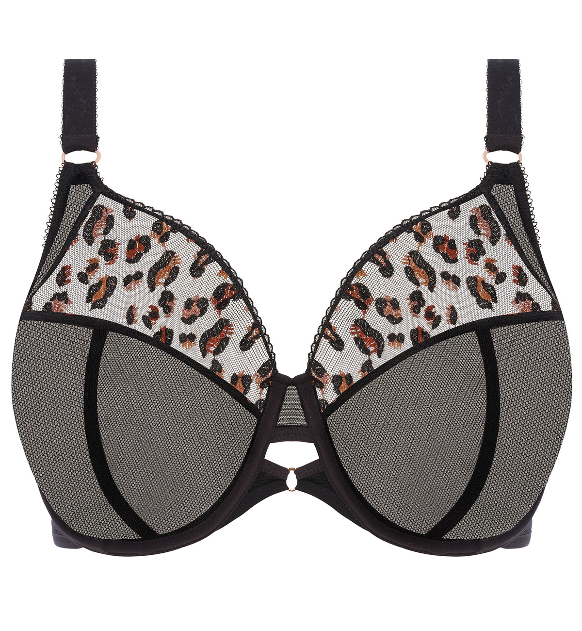 Elomi Namrah Bandless Plunge Underwire Bra (301335),32GG,Black - Black,32GG