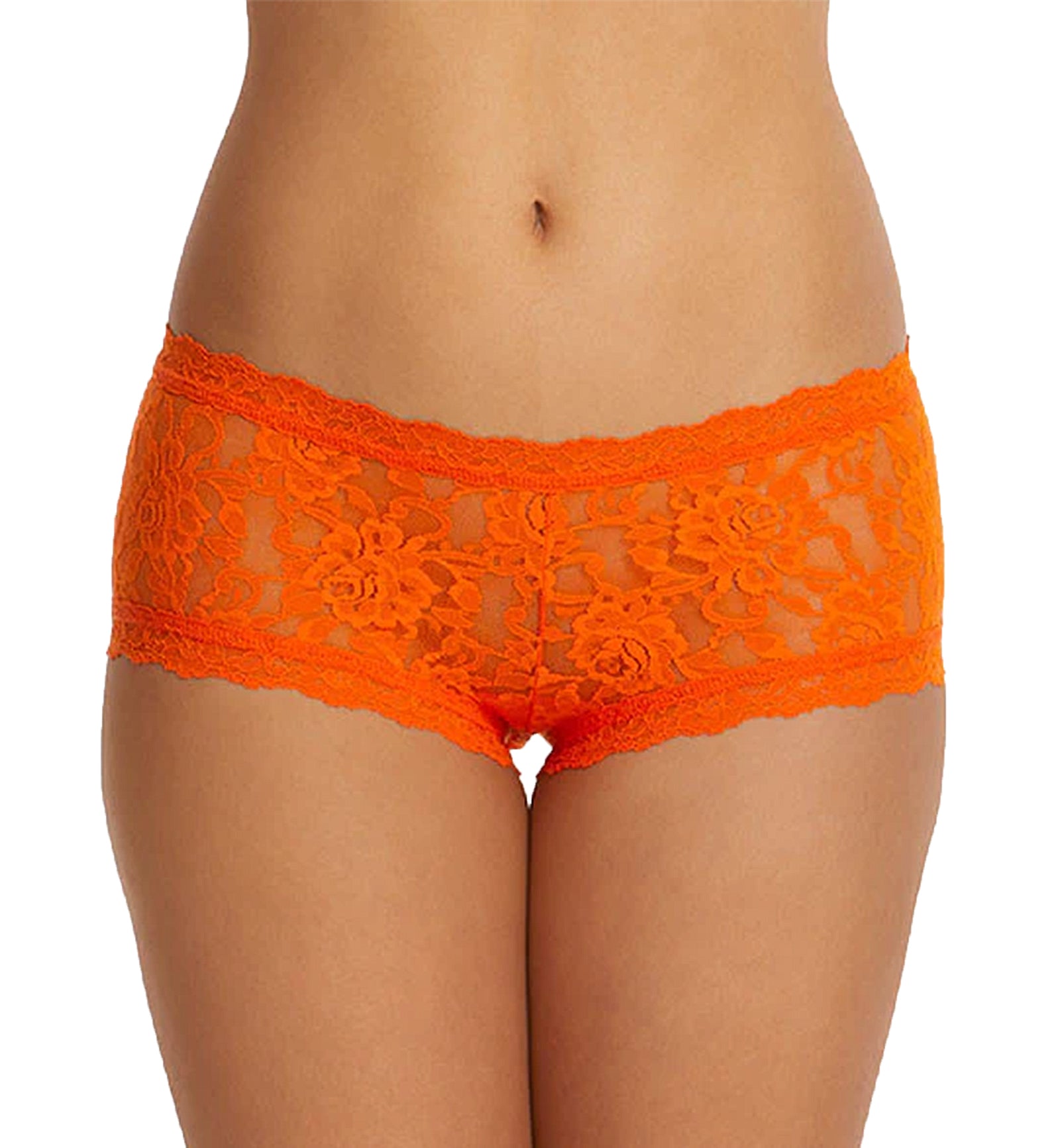 Hanky Panky Signature Lace Boyshort (4812P),XS,Satsuma Orange - Satsuma Orange,XS