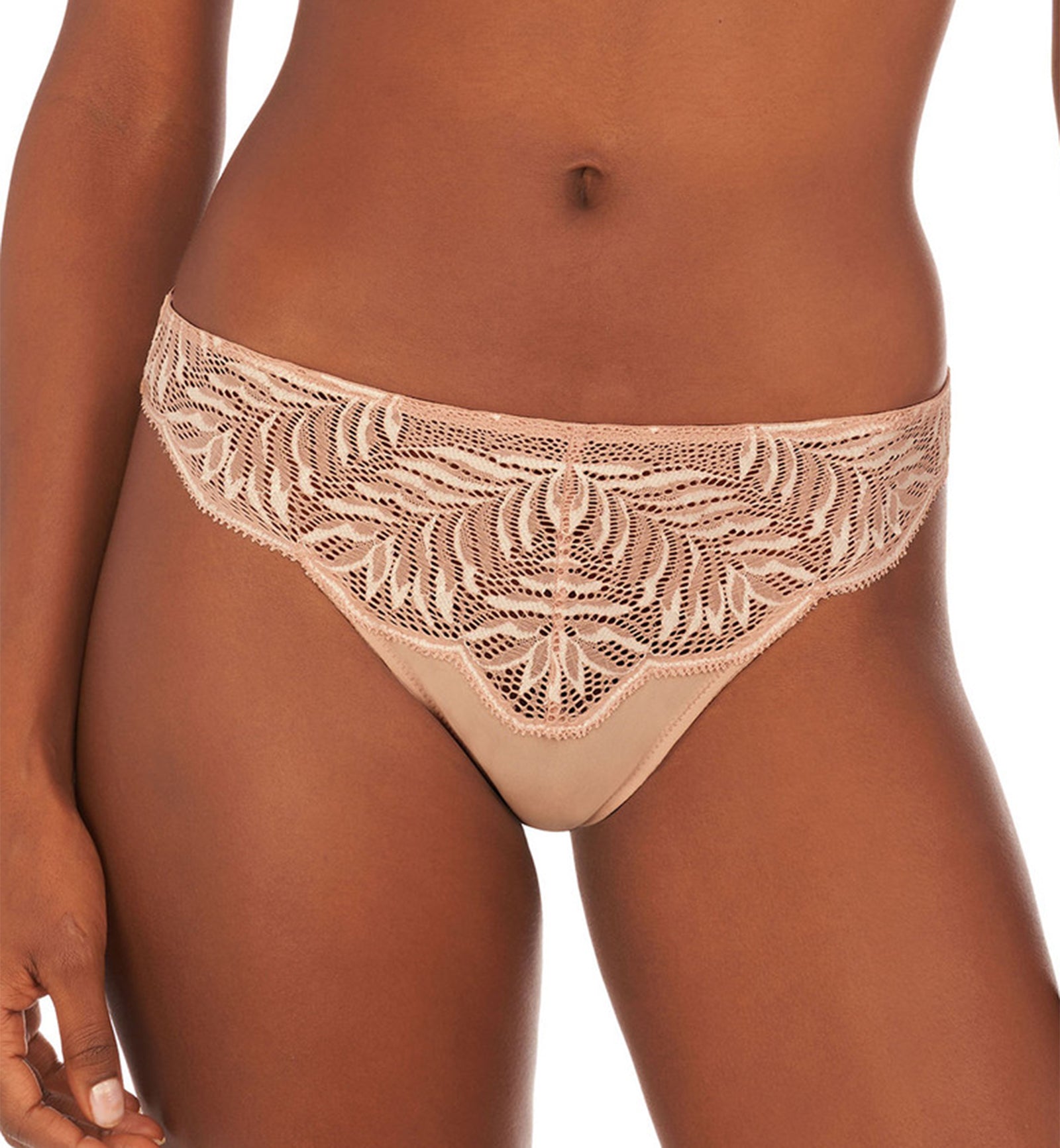 Natori Lush Thong (771309),Small,Rose Beige/Warm White - Rose Beige/Warm White,Small