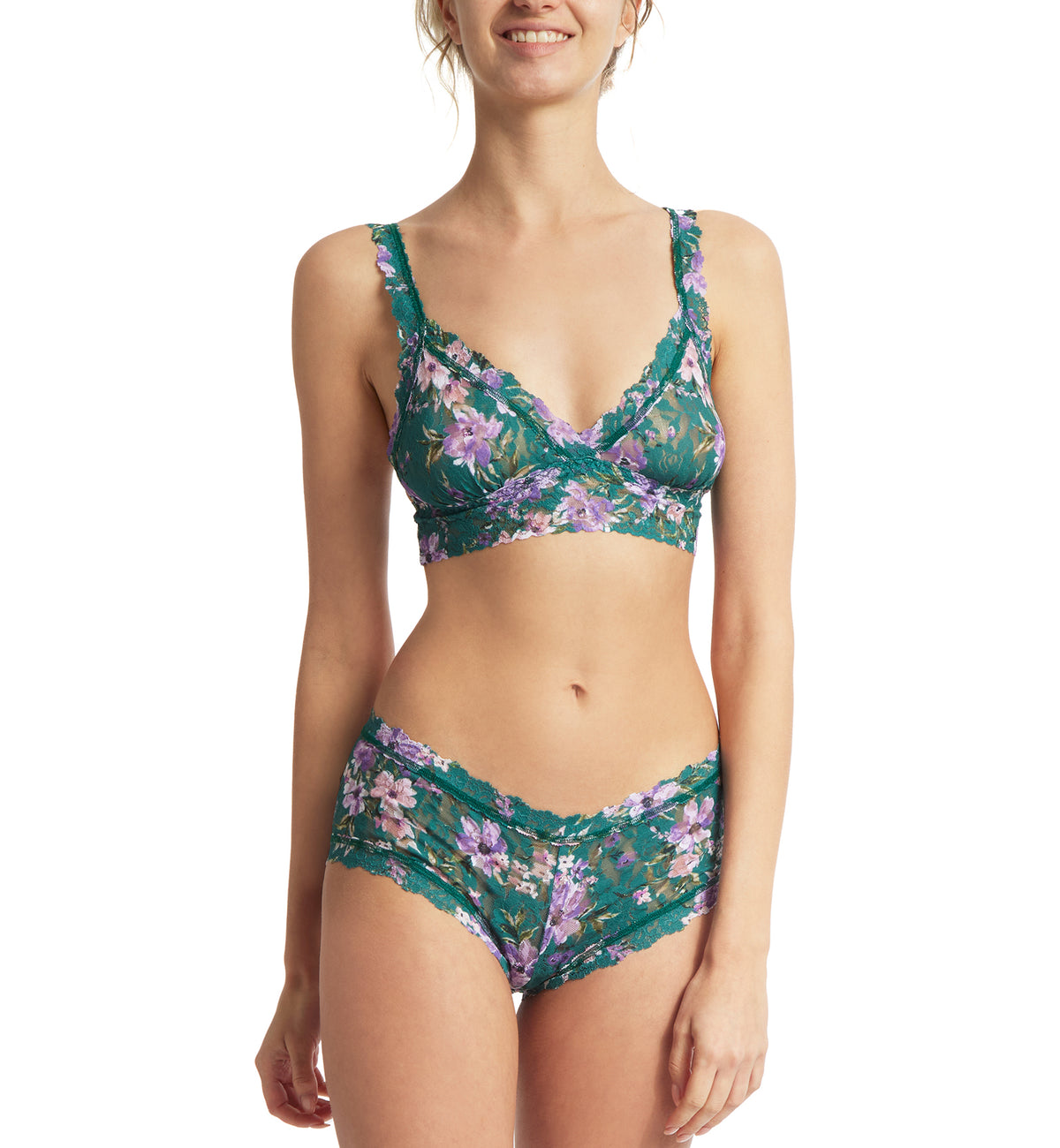Hanky Panky Signature Lace Printed Boyshort (PR4812P),XS,Flowers In Your Hair - Flowers In Your Hair,XS