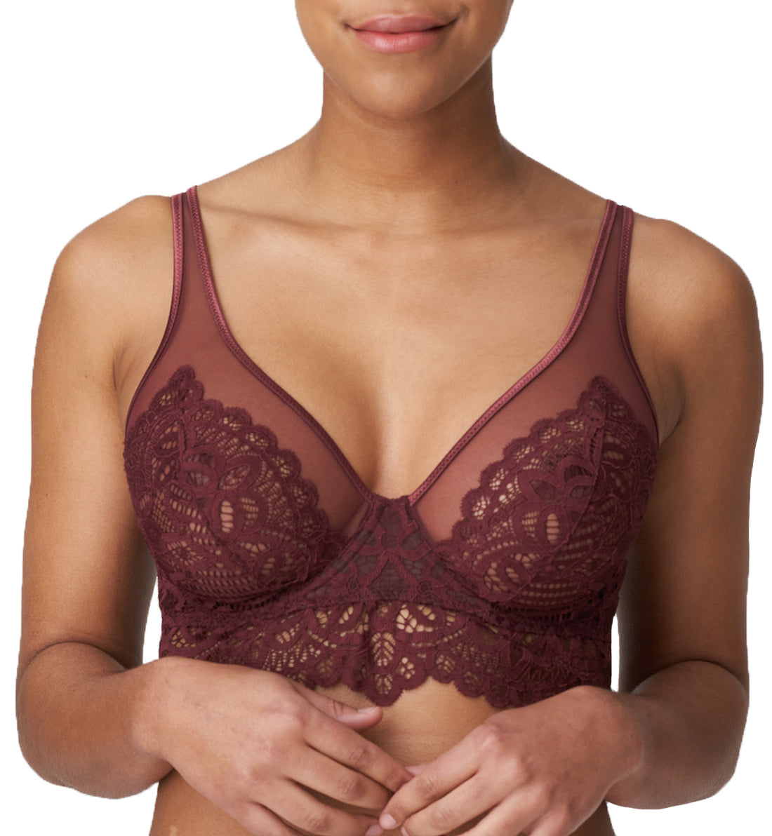 PrimaDonna Twist First Night Triangle Underwire Bra (0141886),32D,Merlot - Merlot,32D
