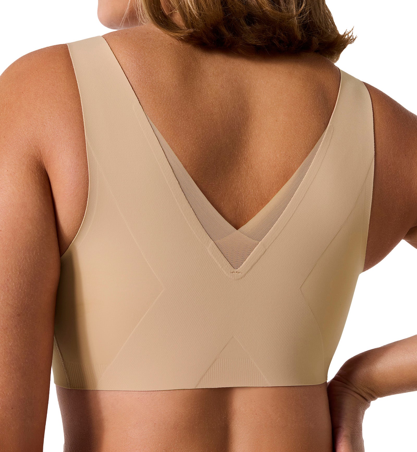 Evelyn & Bobbie Mesh EVELYN Deep V-Neck Bralette (1866),Small,Sand - Sand Mesh,Small
