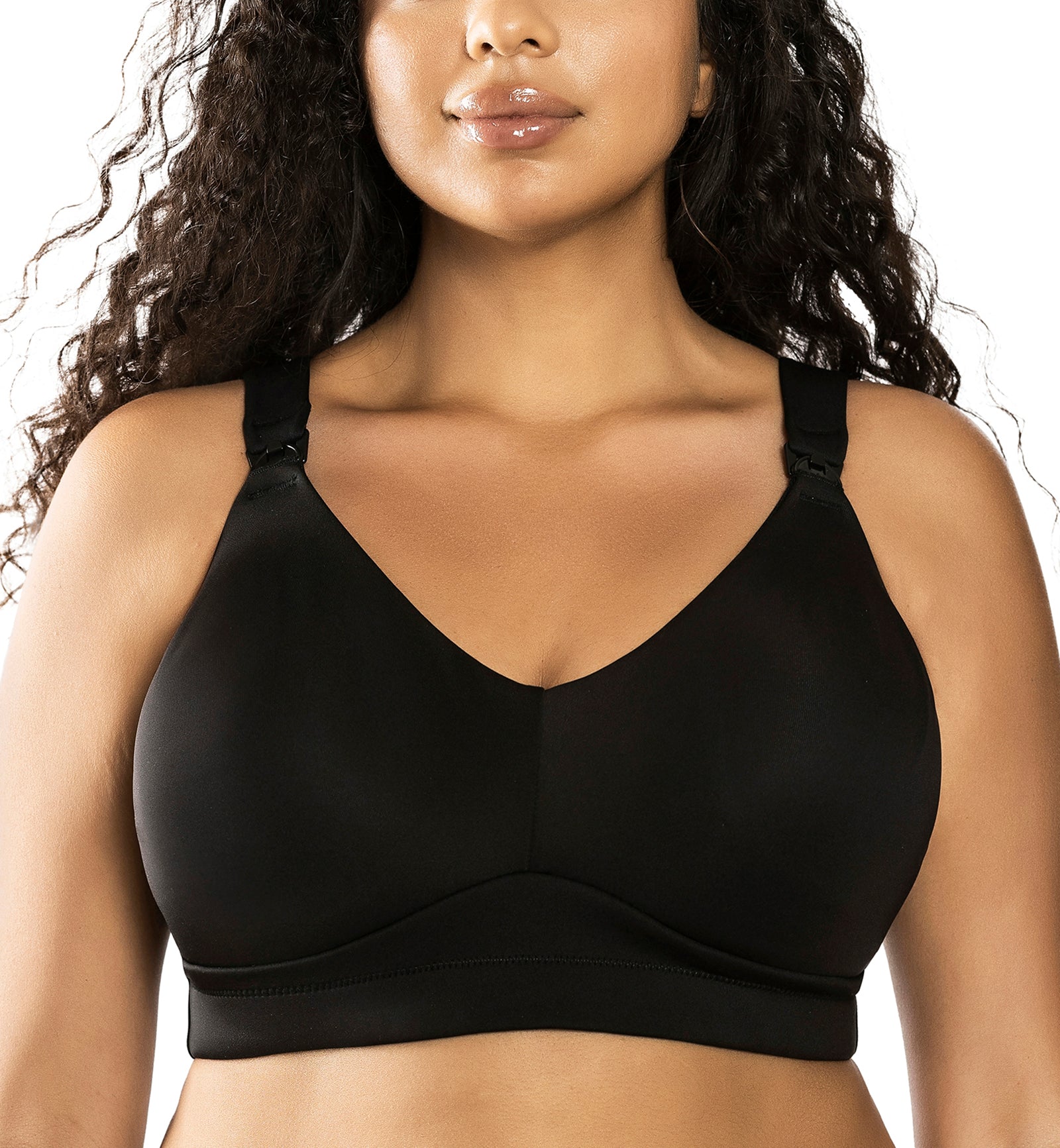 Parfait Holly Seamless Wire-Free Nursing Bra (NB501),S,Black - Black,Small