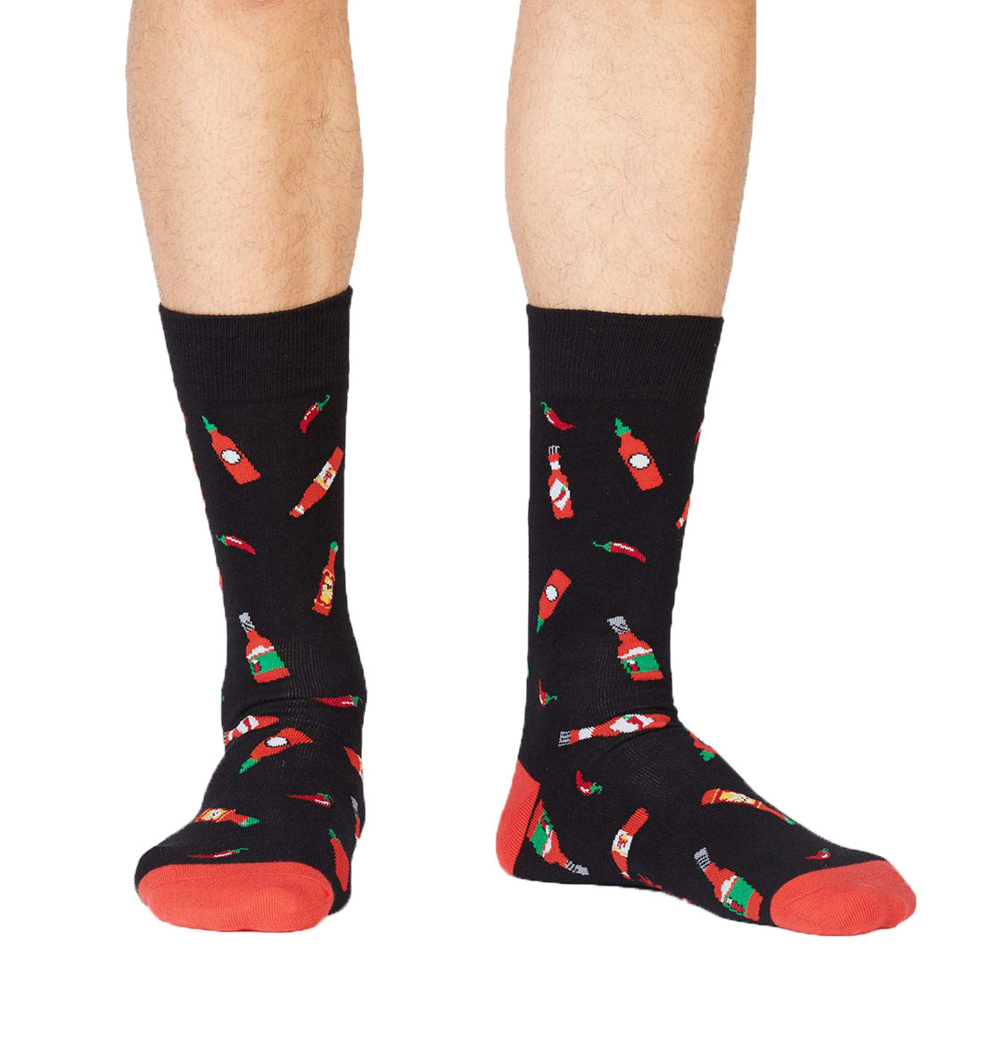 SOCK it to me Men's Crew Socks (mef0247),Hot Sauce - Hot Sauce,One Size