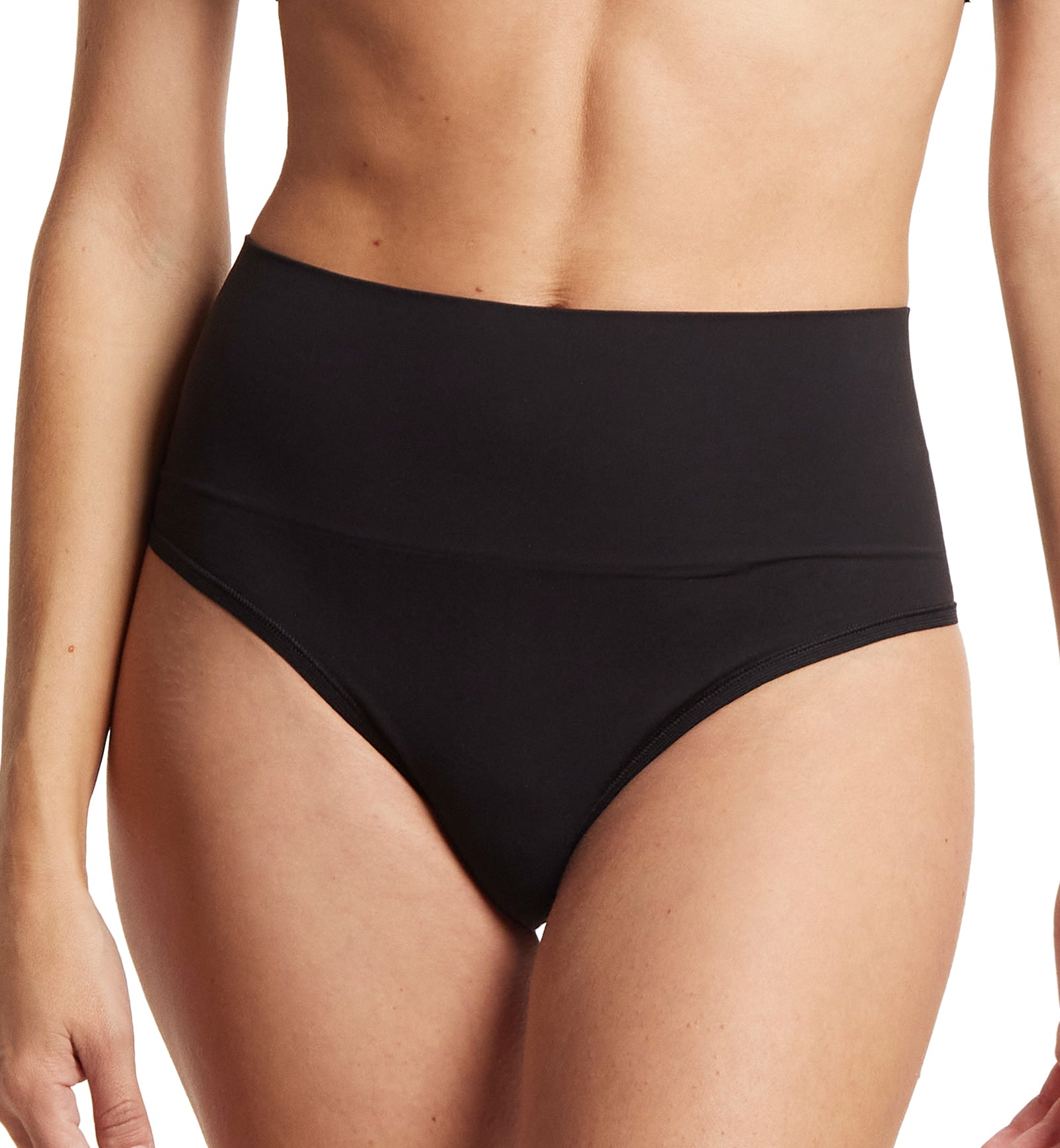 Hanky Panky Body Mid Rise Thong (4H1921),XS,Black - Black,XS