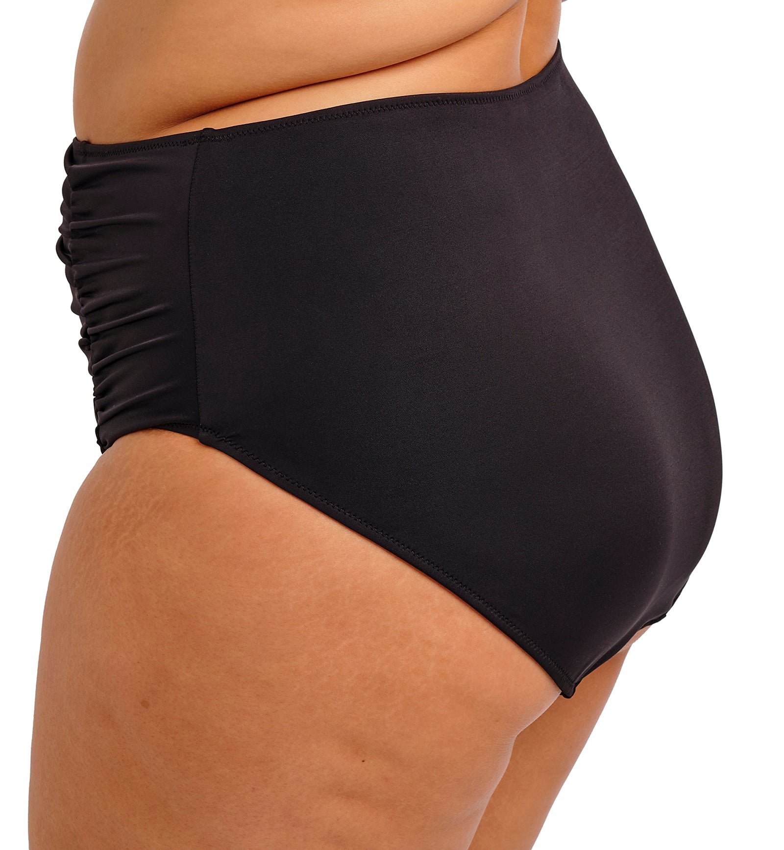 Elomi Plain Sailing Gathered Full Bikini Brief (ES7286),UK 12,Black - Black,UK 12