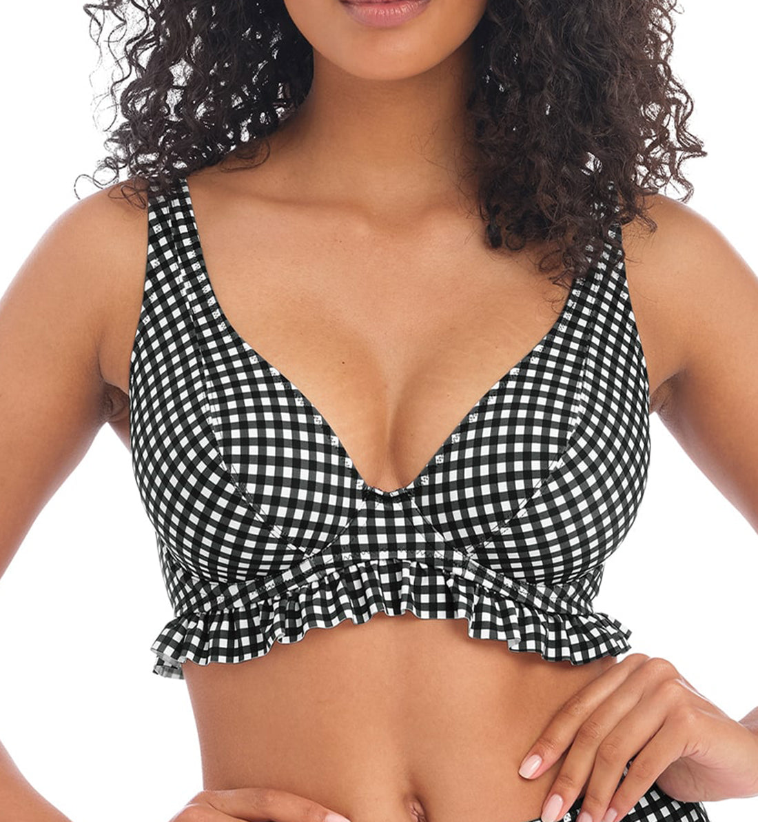 Freya Check In Underwire High Apex Bikini Top (201913),28E,Monochrome - Monochrome,28E