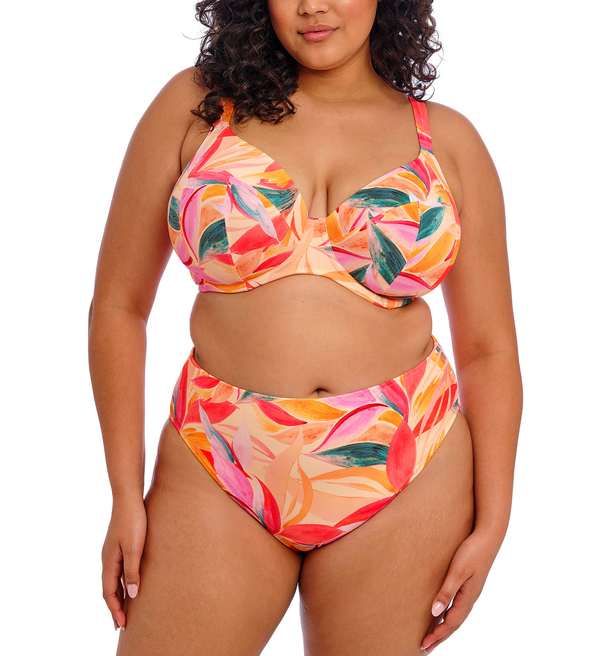 Elomi Sancho Beach Plunge Underwire Bikini Top (ES802502),34G,Mango - Mango,34G