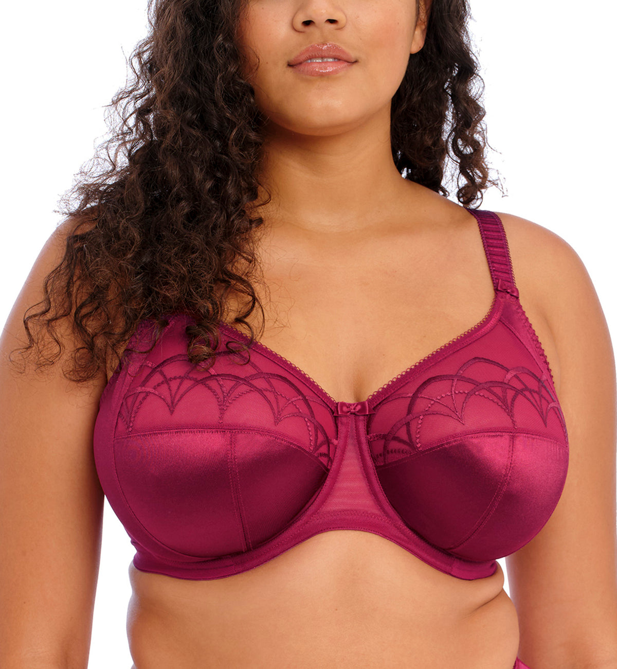 Elomi Cate Embroidered Full Cup Banded Underwire Bra (4030),34HH,Berry - Berry,34HH