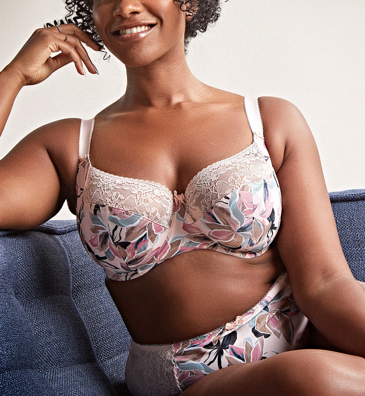Sculptresse by Panache Chi Chi Balcony Underwire Bra (7695),42HH,Wildflower - Wildflower,42HH