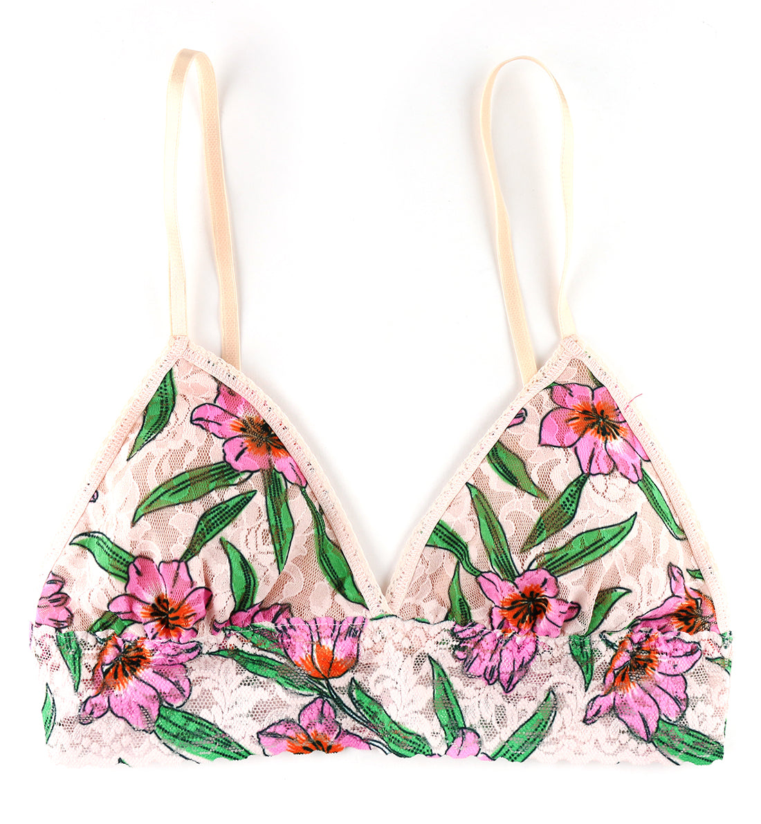 Hanky Panky Signature Lace Padded Triangle Bralette (PR487004),Small,Memoir - Memoir,Small