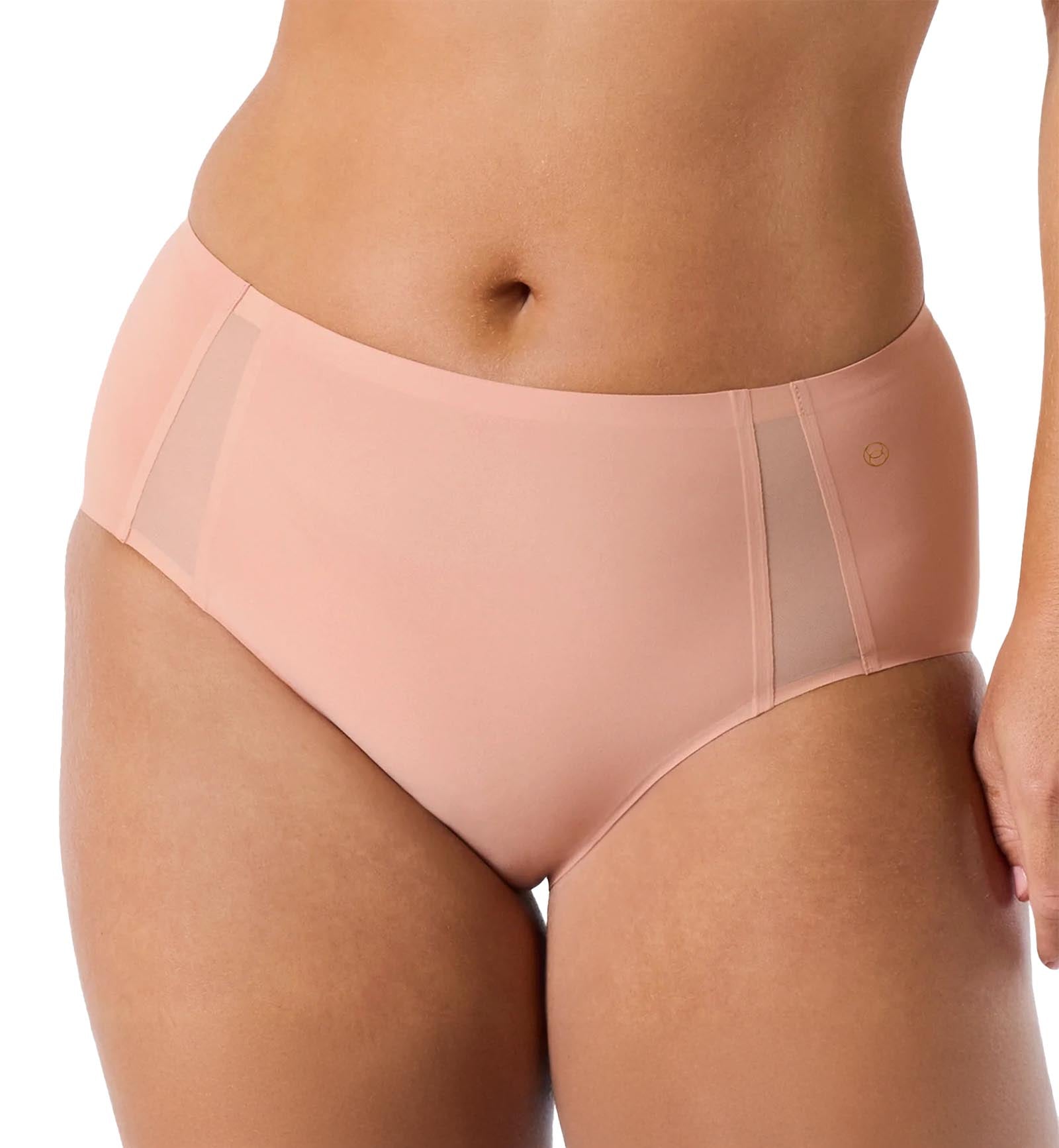 Evelyn & Bobbie Mesh High-Waisted Retro Bikini Panty (1870),US 0-14,Himalayan Salt Mesh - Himalayan Salt Mesh,US 0-14