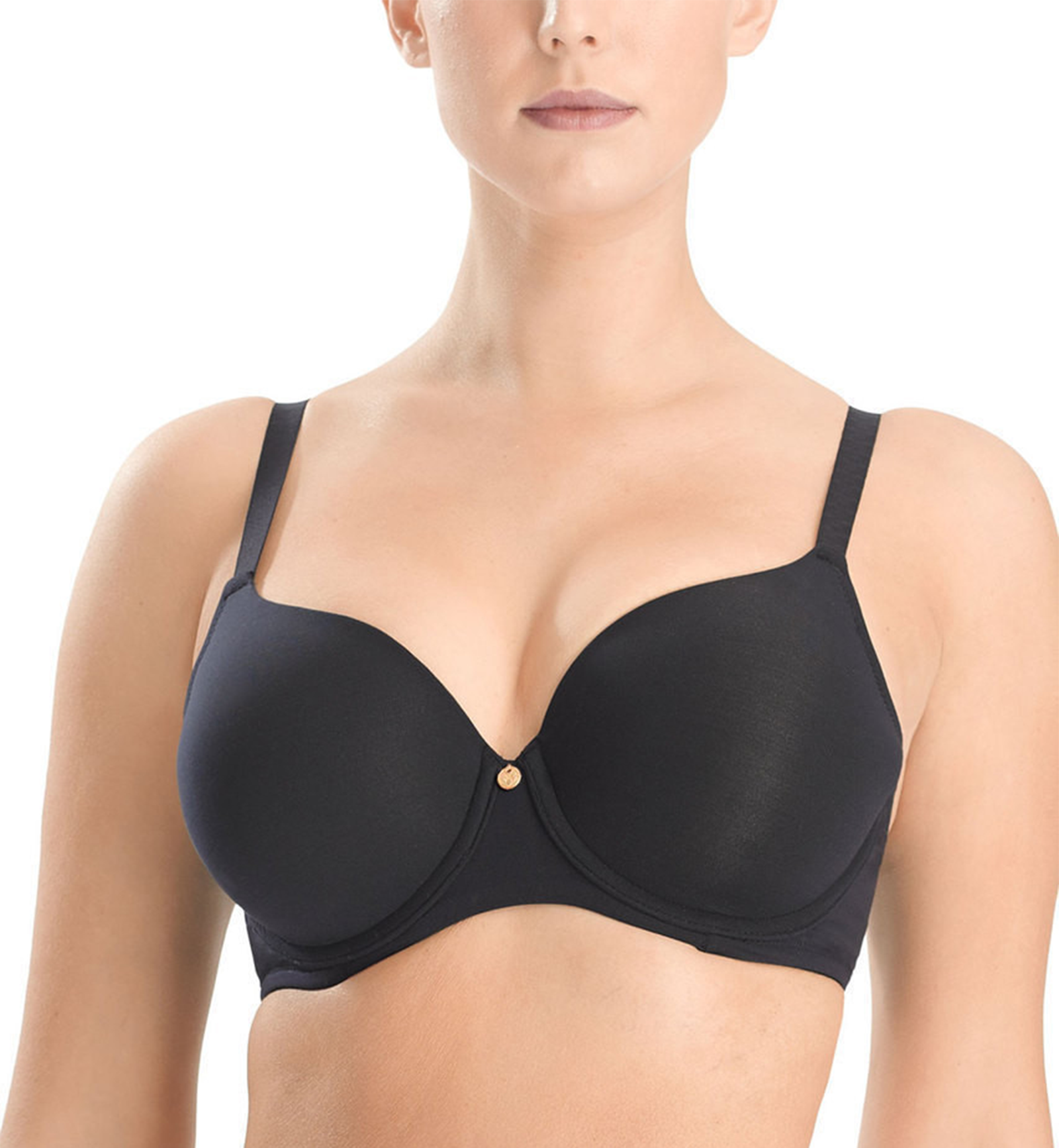 Natori Chic Comfort Full Figure Contour Underwire Bra (736096),30DD,Black - Black,30DD