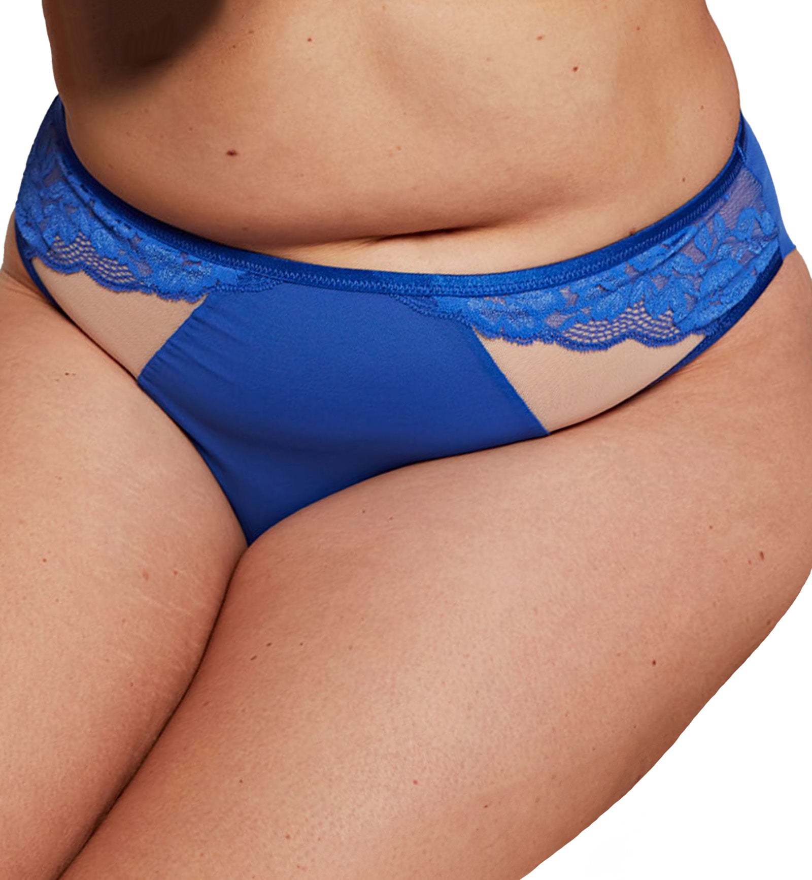 Sculptresse by Panache Josephine High Leg Brief (10852),XL,Cobalt/Latte - Cobalt/Latte,XL