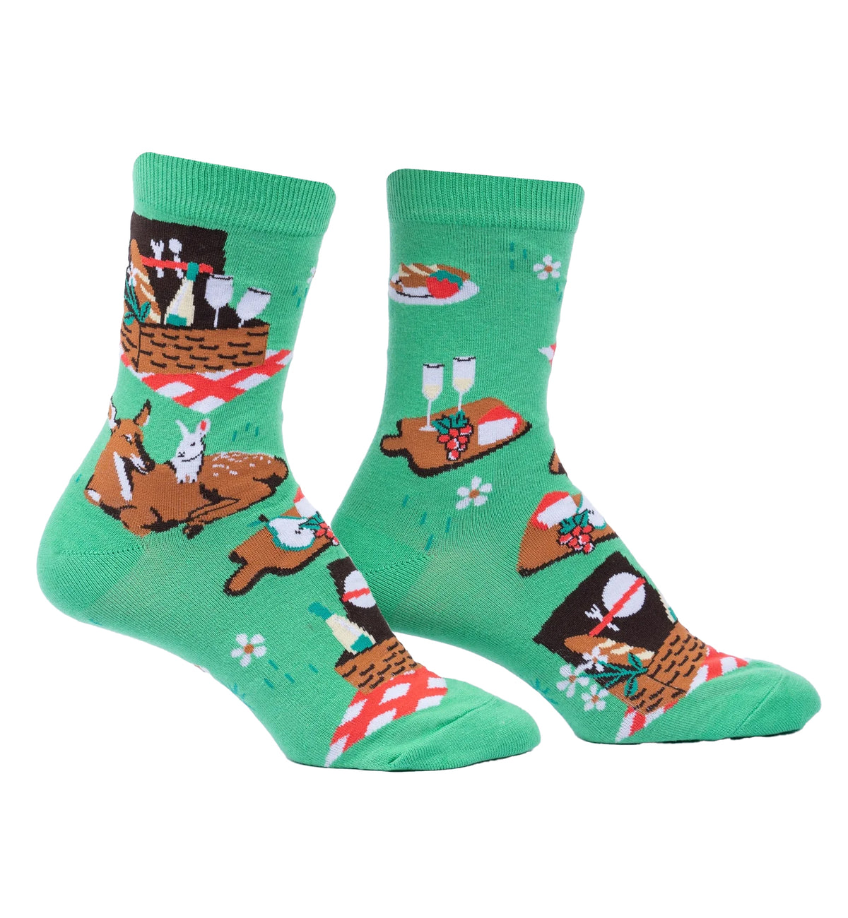 SOCK it to me Women's Crew Socks (W0442),Everyday Is a Picnic With You - Everyday Is a Picnic With You,One Size