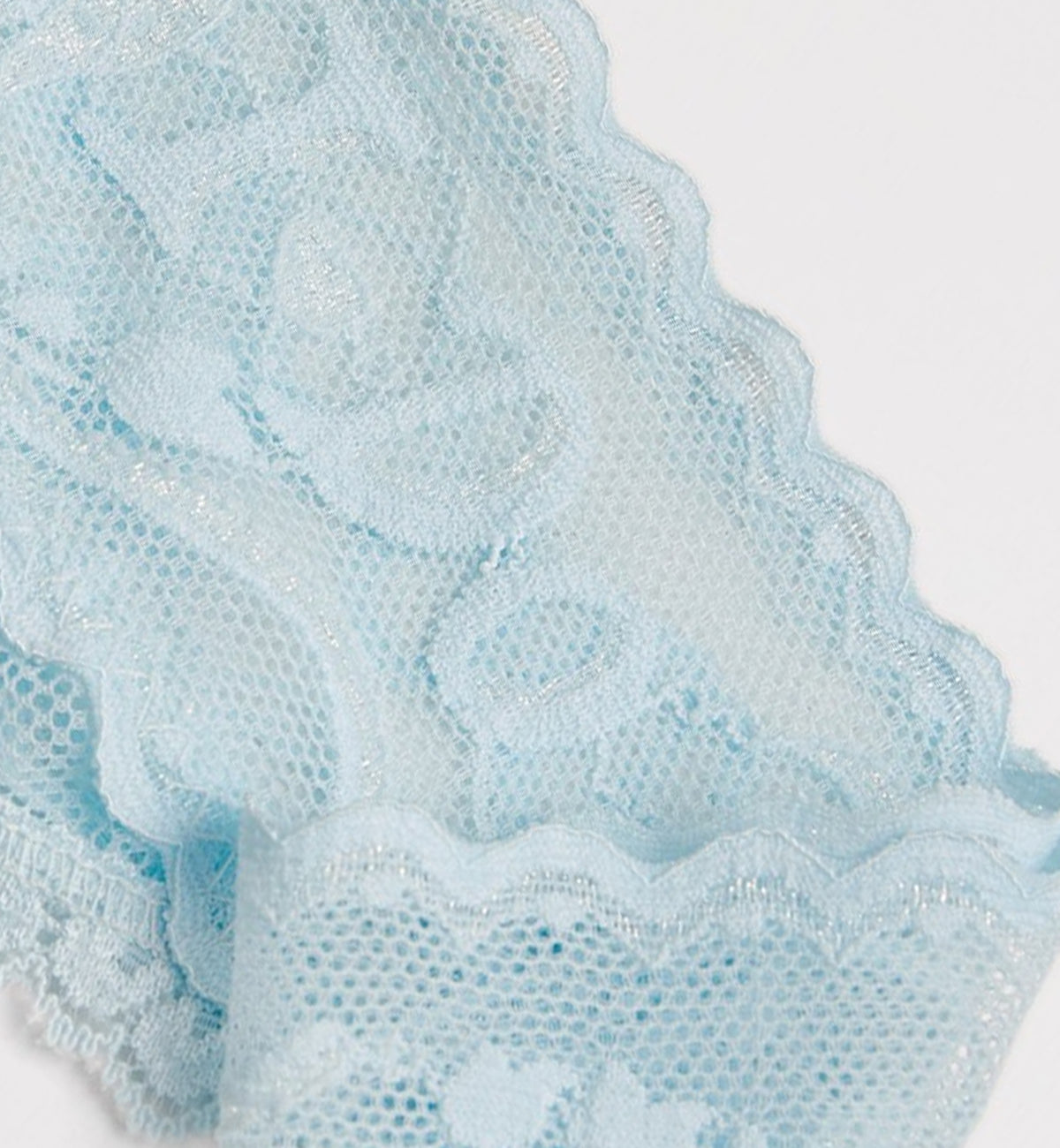 Hanky Panky Bridal I DO Shimmer Lace High Rise Cheeky Brief (152441),XS,Powder Blue - Powder Blue,XS