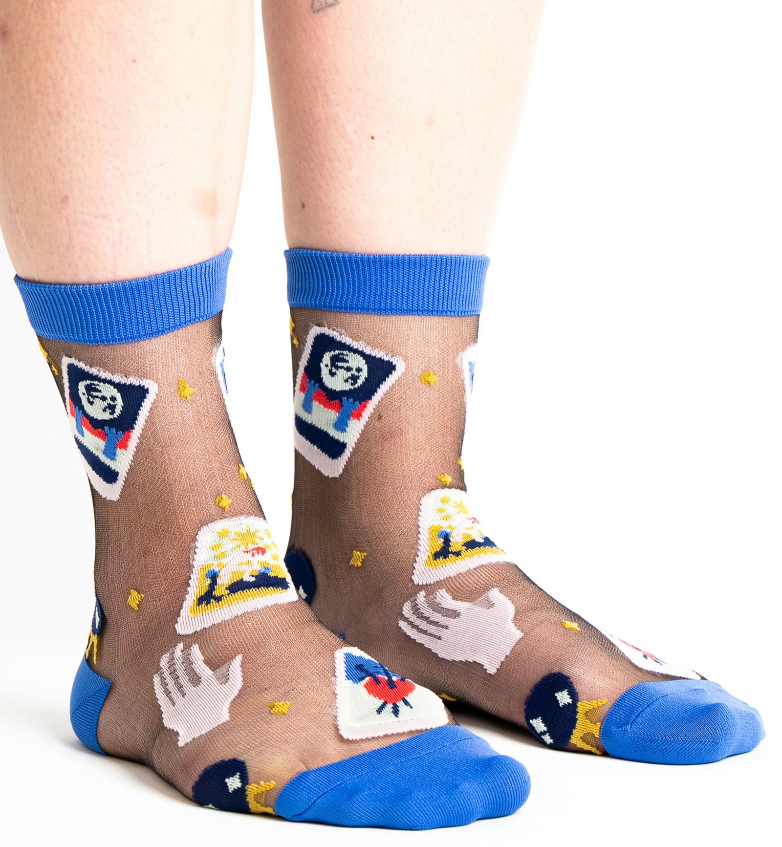 SOCK it to me Sheer Crew Socks (H0014),Good Fortune - Good Fortune,One Size