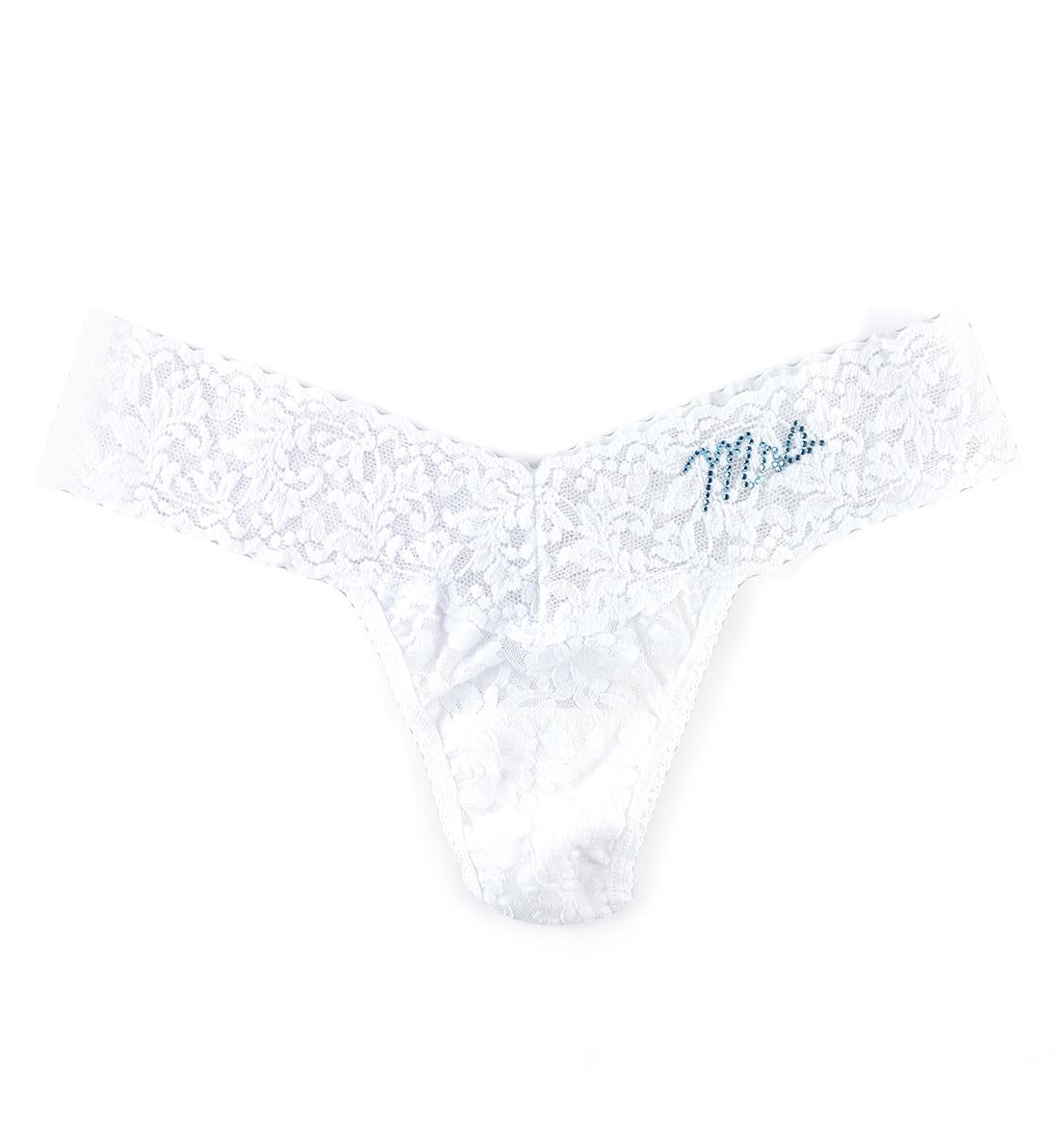 Hanky Panky Bridal MRS Low Rise Thong (4810T2),One Size,White/Blue Crystal - White/Blue Crystal,One Size