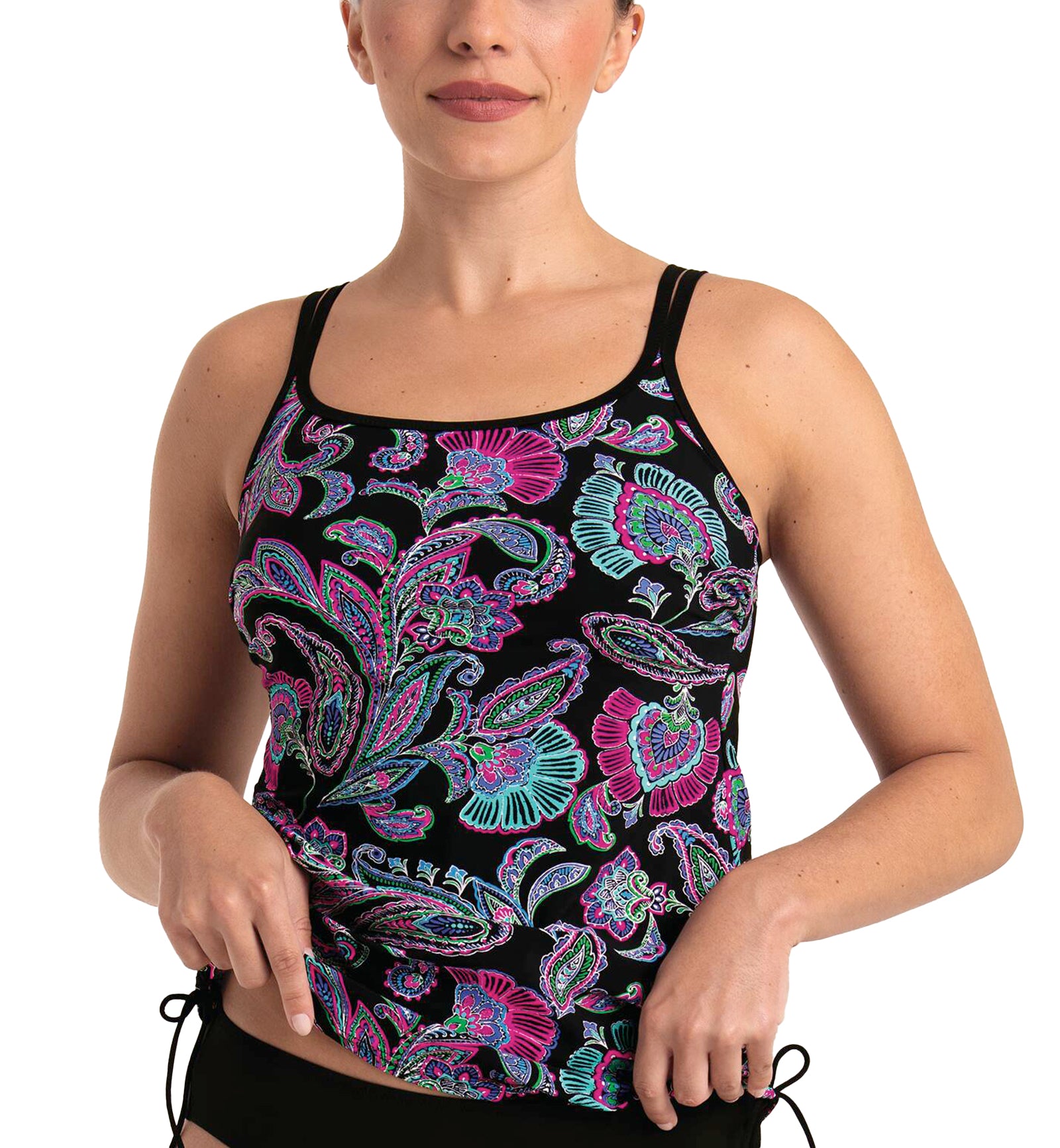 Anita Care Bohemia Alassio Adjustable Side Tankini (6596-1),38D,Black - Black,38D