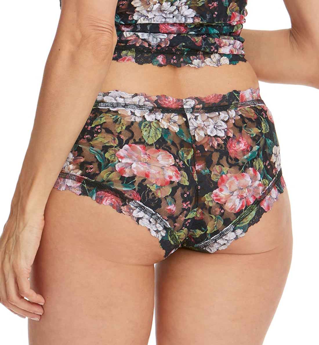 Hanky Panky Signature Lace Printed Boyshort (PR4812P),XS,Baroque Blooms - Baroque Blooms,XS