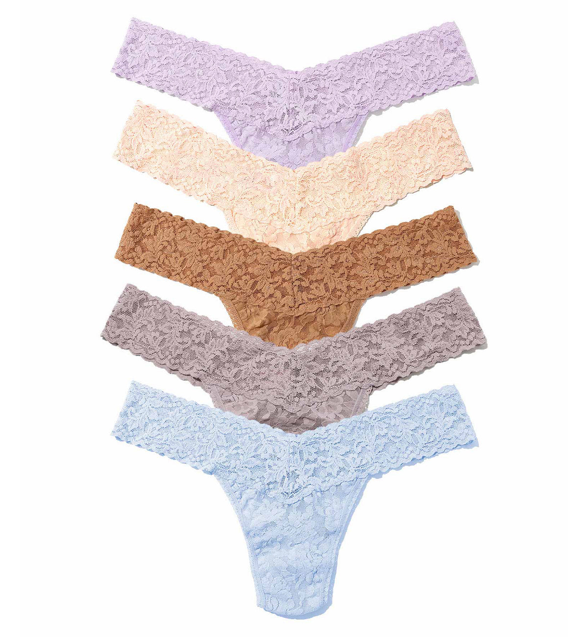 Hanky Panky 5-PACK Signature Lace Low Rise Thong (49115PK),PQBF - PQBF,One Size
