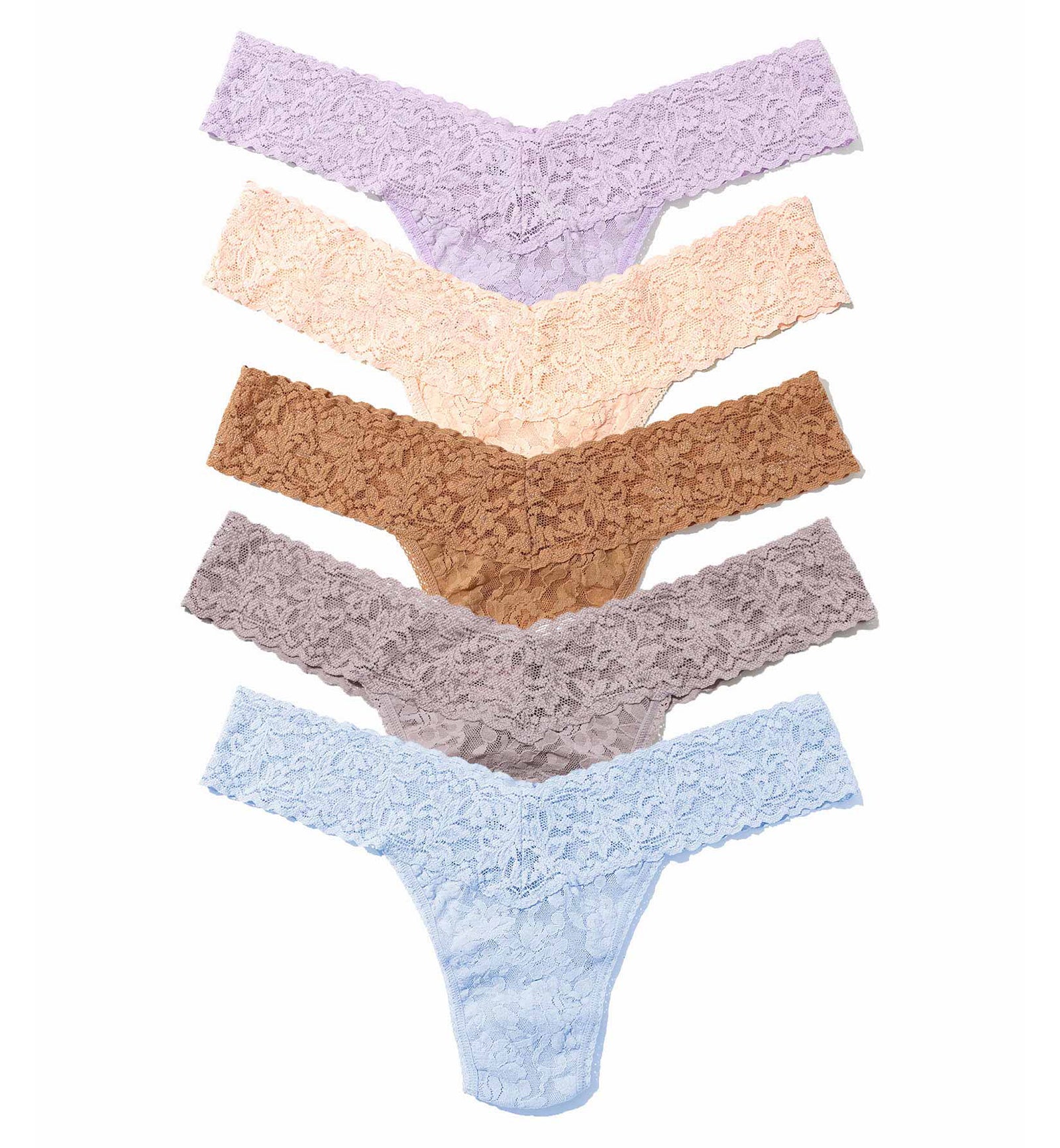 Hanky Panky 5-PACK Signature Lace Low Rise Thong (49115PK),PQBF - PQBF,One Size