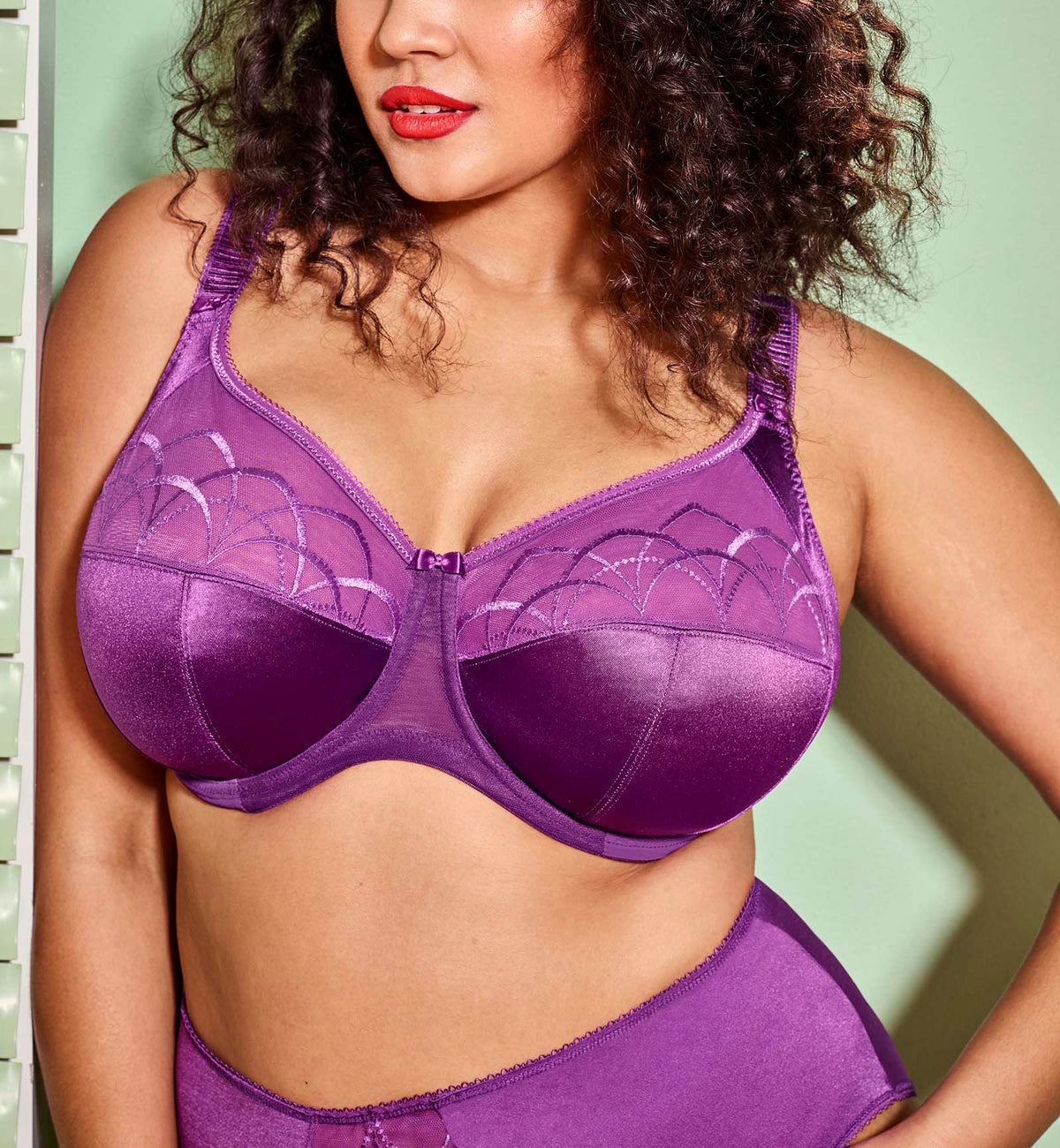 Elomi Cate Embroidered Full Cup Banded Underwire Bra (4030),34E,Dahlia - Dahlia,34E