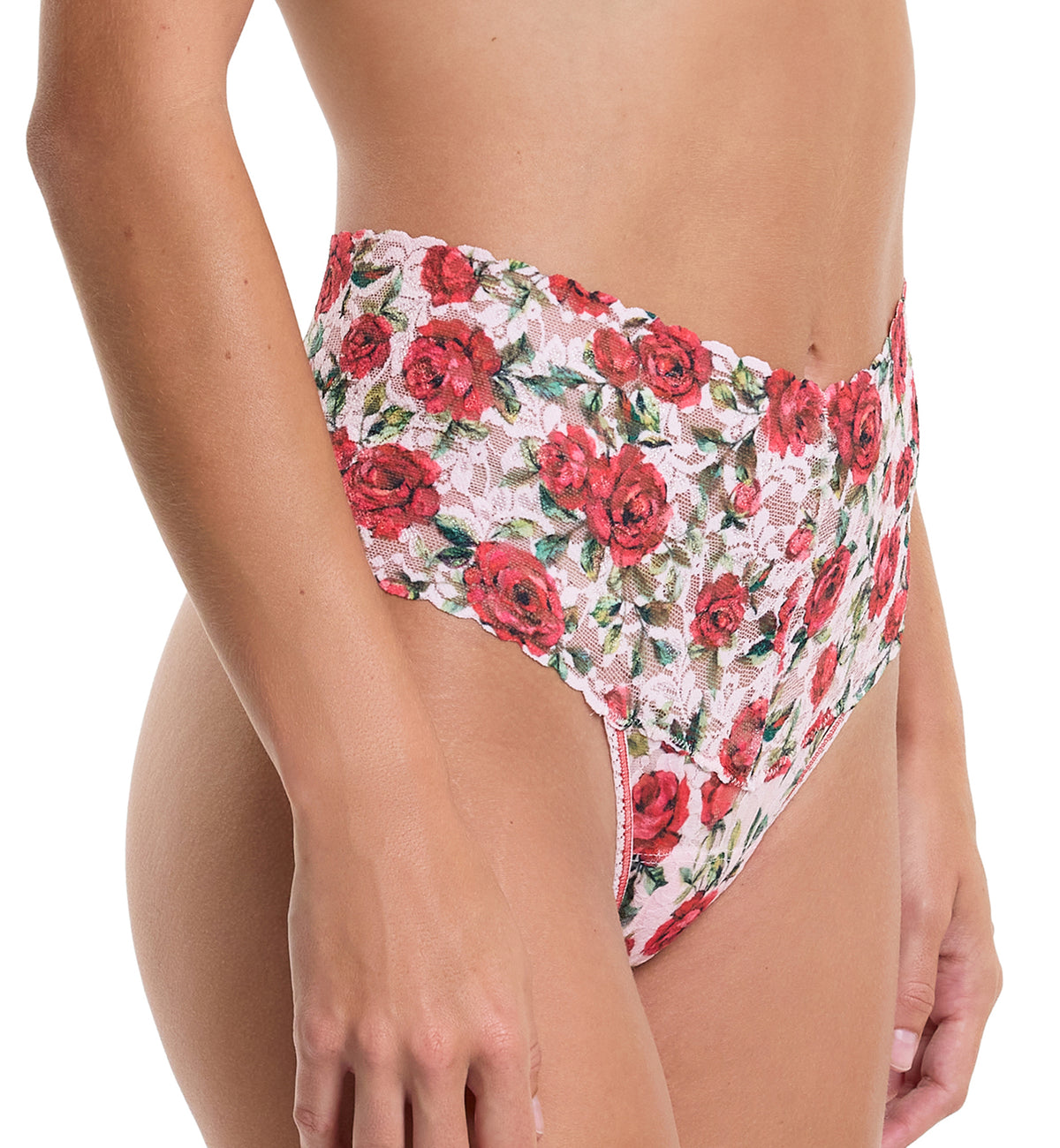 Hanky Panky Printed Retro Lace Thong (PR9K1926),Je Taime - Je Taime,One Size