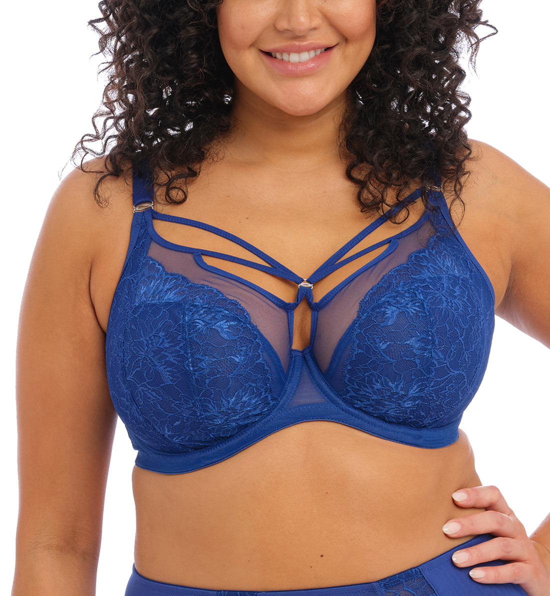 Elomi Brianna Plunge Underwire Bra (8080),32H,Lapis - Lapis,32H