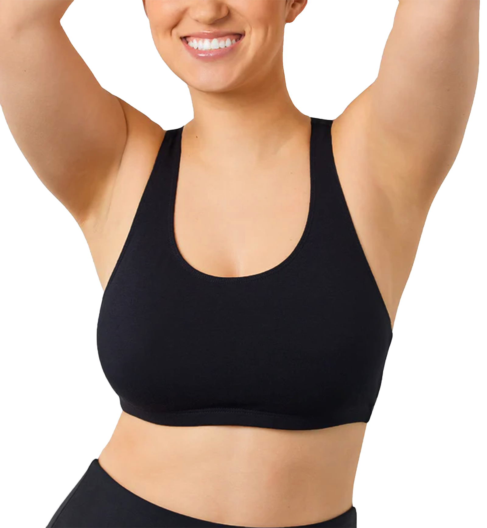Leading Lady Serena Wirefree Racerback Sports Bra (514),38 B/C/D,Black - Black,38 B/C/D