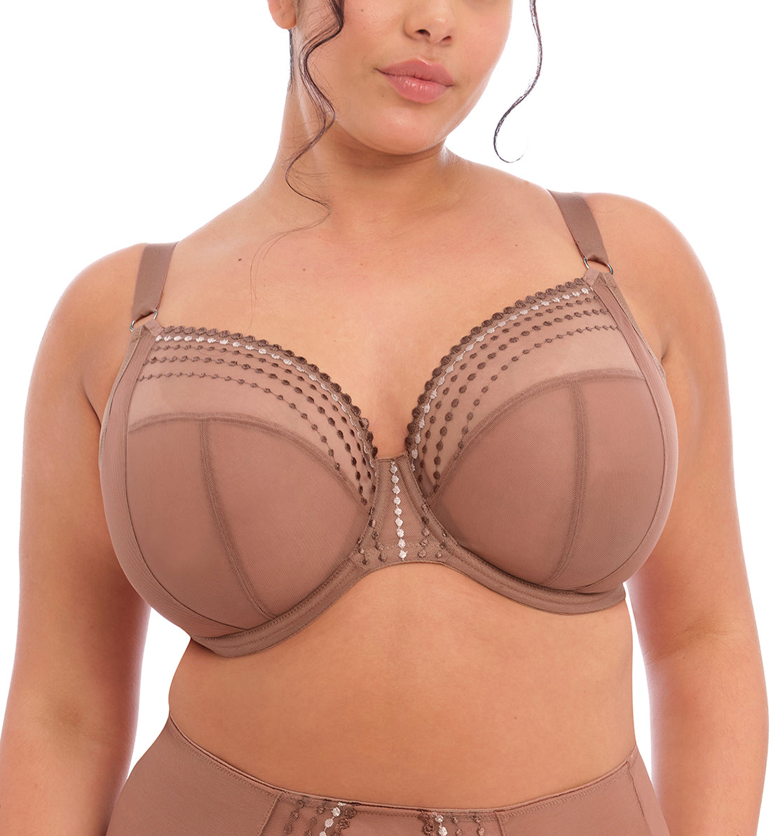 Elomi Matilda Banded Plunge Underwire Bra (8900),32H,Clove - Clove,32H