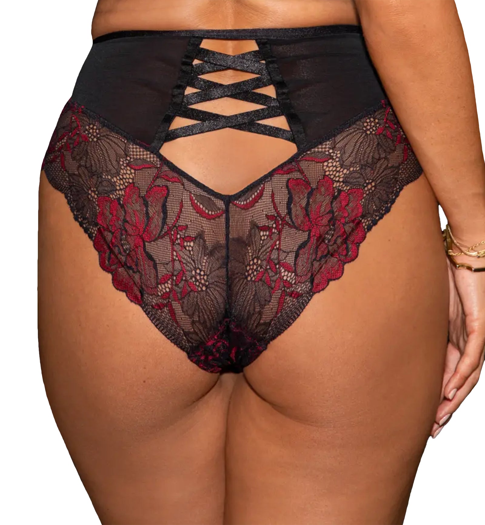 Pour Moi After Hours High Waist Brief (27506),XS,Red/Black - Red/Black,XS