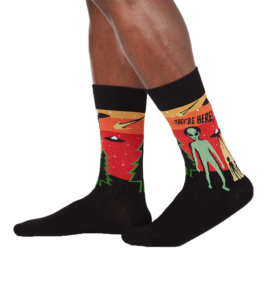 SOCK it to me Men's Crew Socks (mef0385),They're Here - They're Here,One Size
