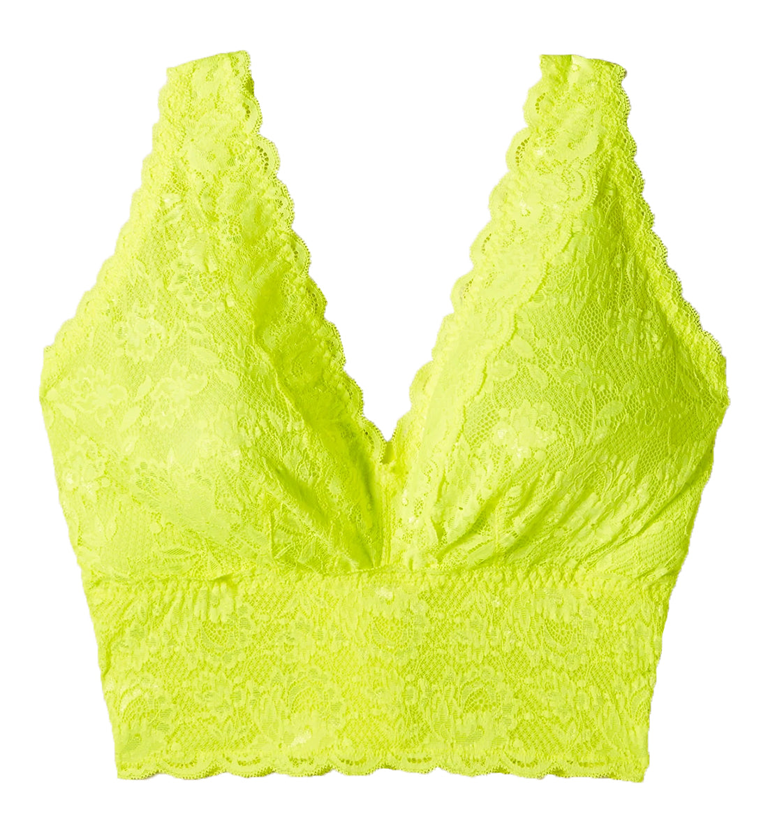 Cosabella Never Say Neverr CURVY Plungie Longline Bralette (NEVER1385),XS,Neon Yellow - Neon Yellow,XS