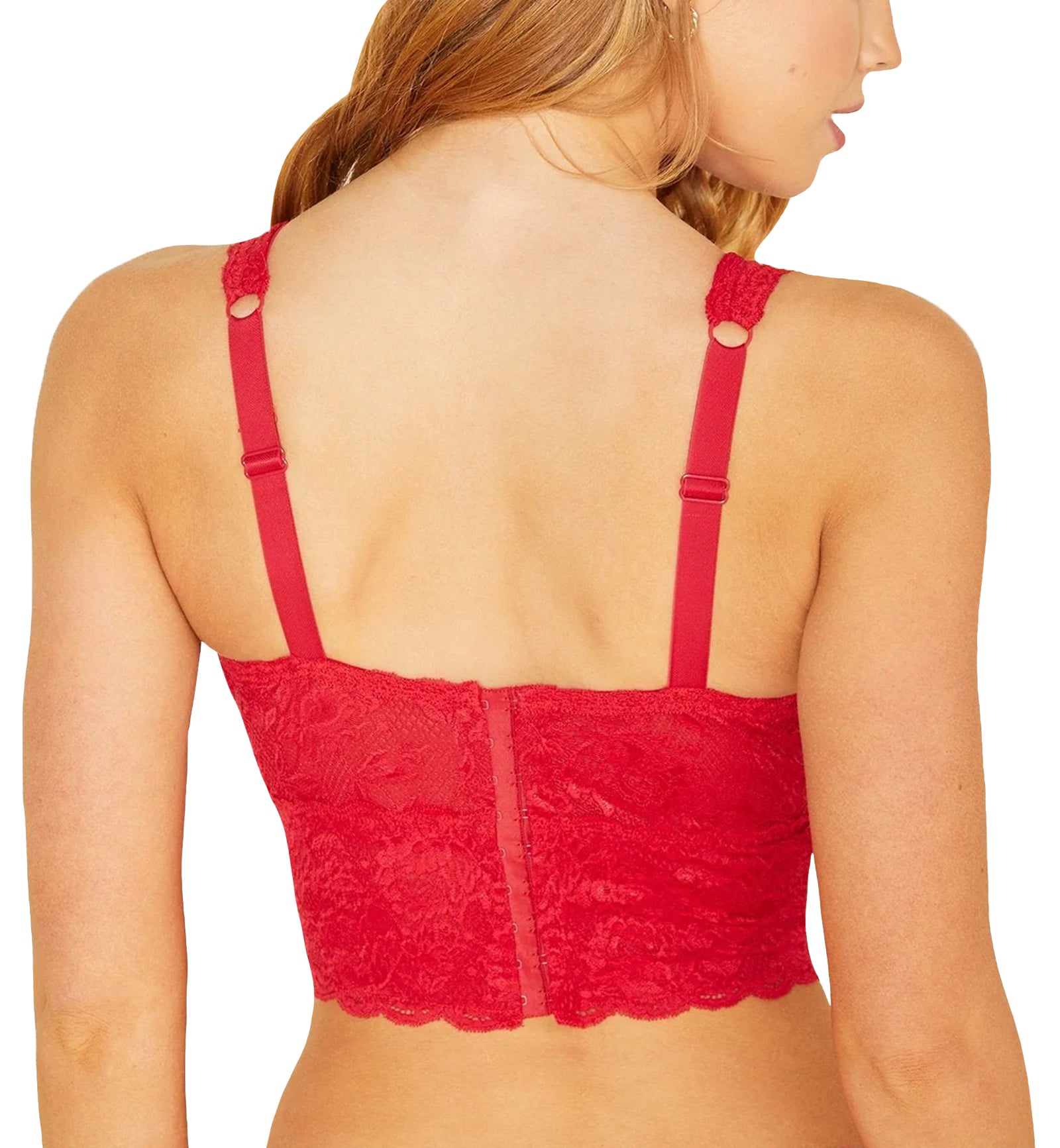 Cosabella NSN CURVY Plungie Longline Bralette (NEVER1385),Small,Mystic Red - Mystic Red,Small