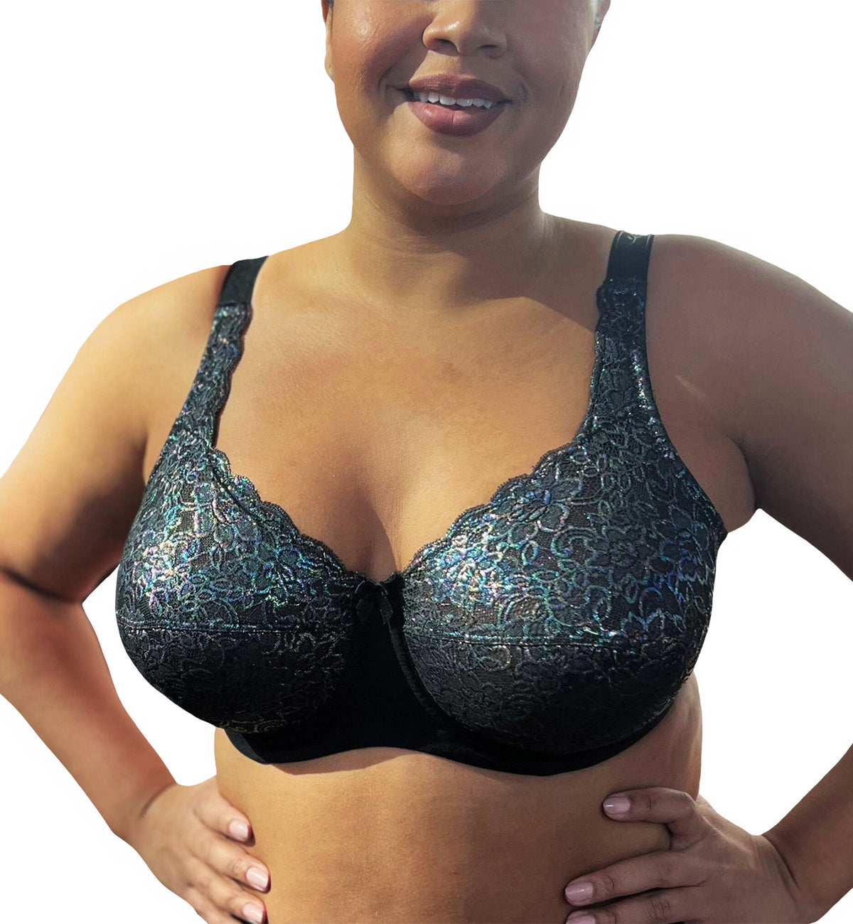 Elila Isabella Stretch Lace Full Coverage Underwire Bra (2311),36F,Mermaid - Mermaid,36F