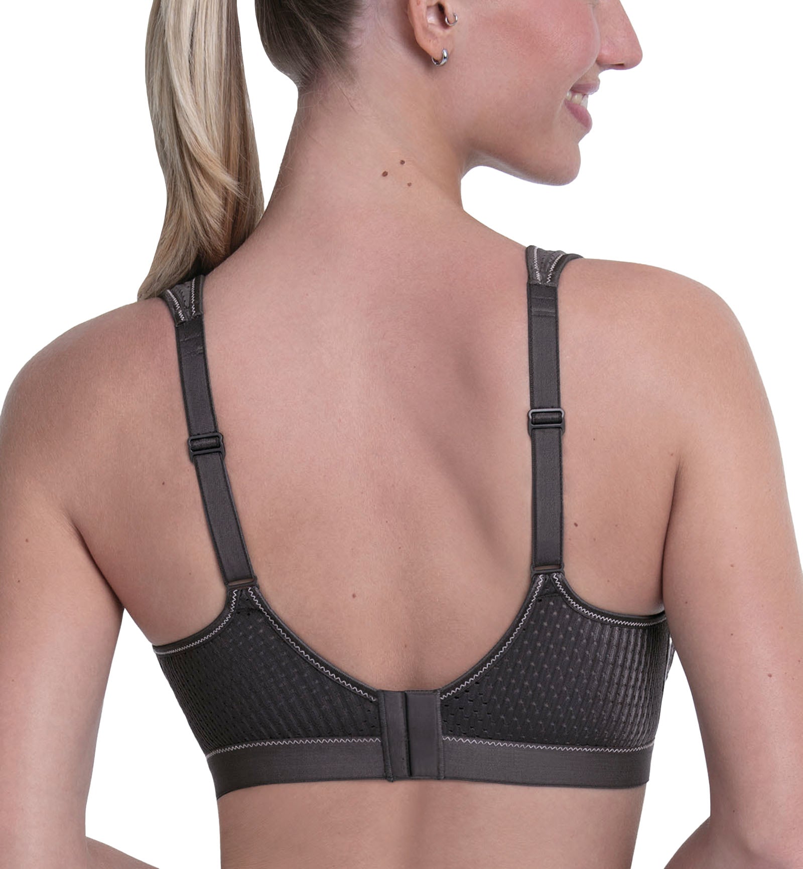 Anita Performance Mesh Max Support Softcup Sports Bra (5566),32B,Anthracite - Anthracite,32B