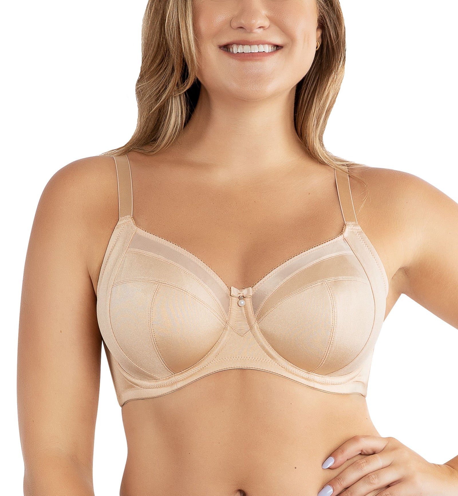 Parfait Adele Unlined Plunge Underwire Bra (P61321),30E,Bare - Bare,30E