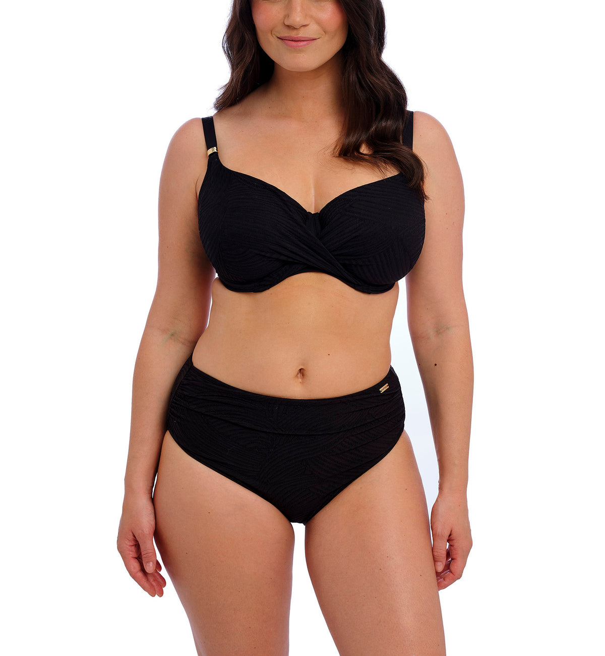 Fantasie Ottawa Deep Gathered Full Swim Brief (6363),Small,Black - Black,Small