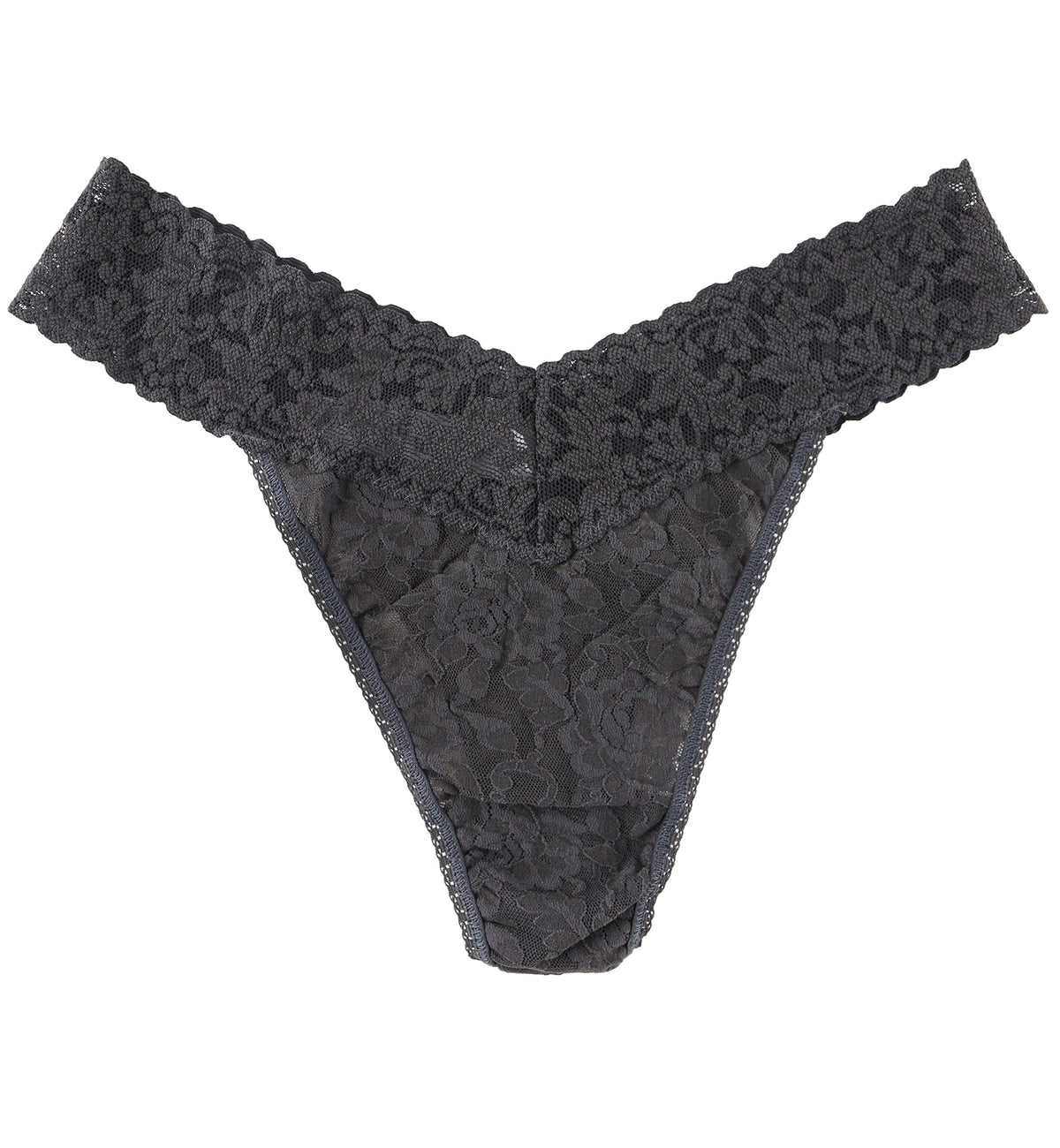 Hanky Panky Signature Lace Original Rise Thong (4811P),Granite - Granite,One Size