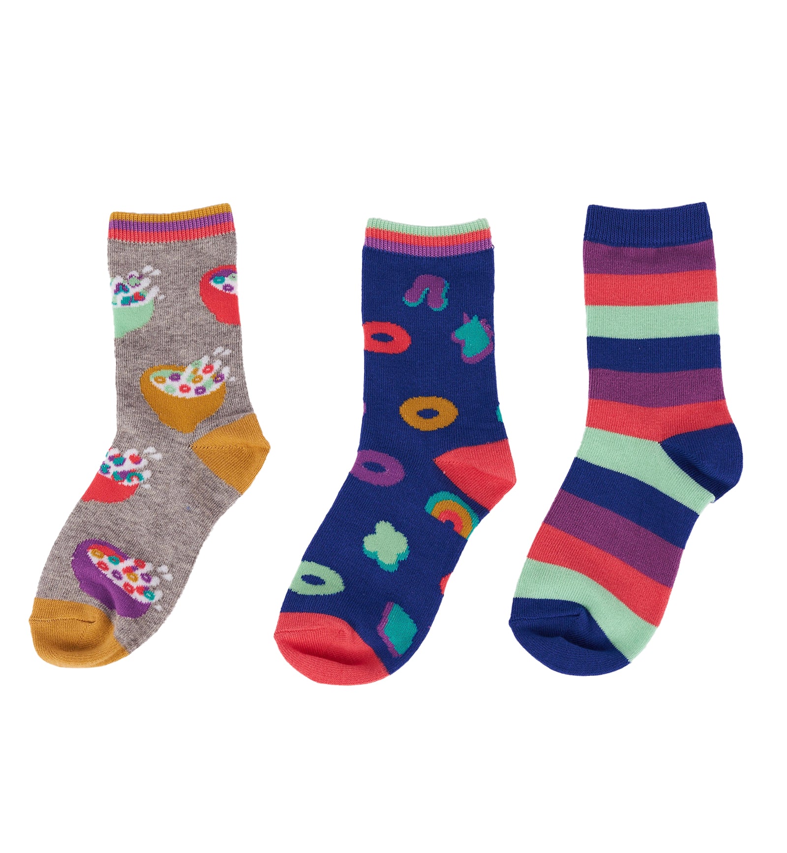 SOCK it to me 3-PACK Junior Crew Socks (PJC0174),Cereal-ously the Best - Cereal-ously the Best,One Size