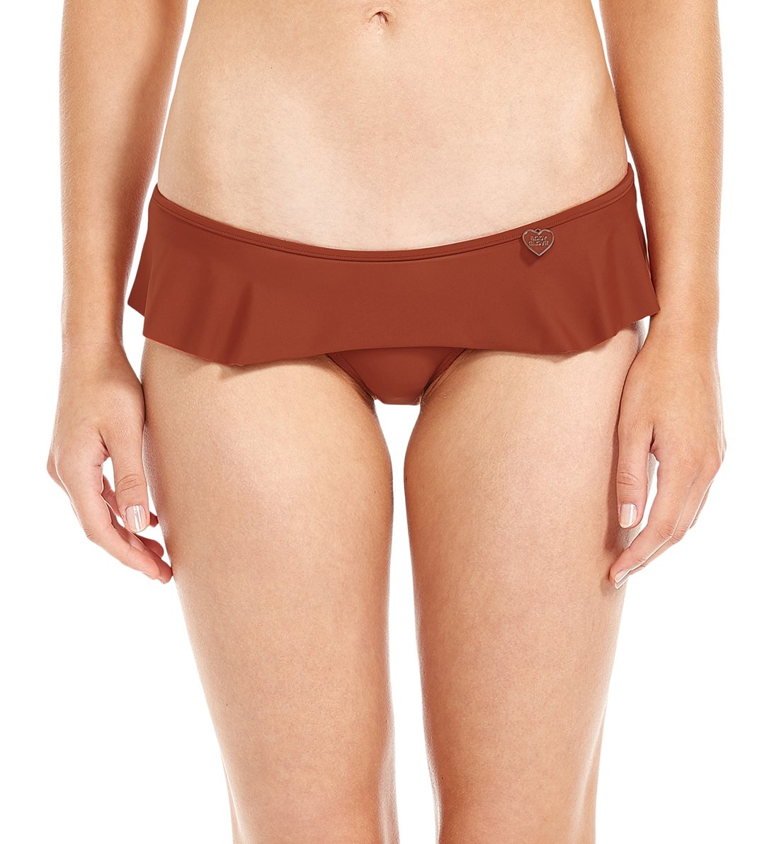 Body Glove Smoothies Lily Mid Rise Frilled Bikini Brief (39506137),XS,Terracotta - Terracotta,XS